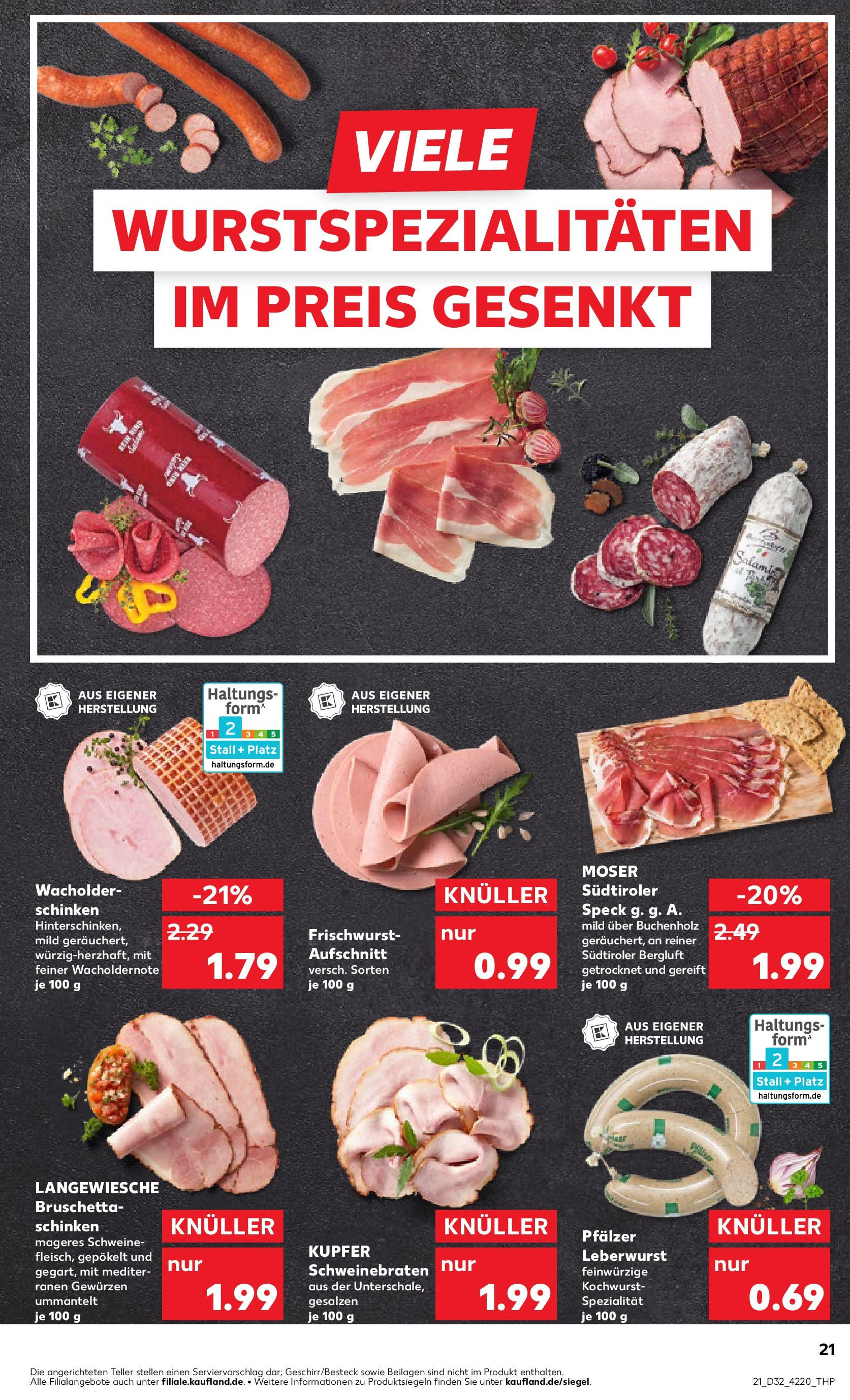 Prospekt Kaufland ab 07.08.2025 » Angebote Online zum Blättern | Seite: 21 | Produkte: Salami, Schinken