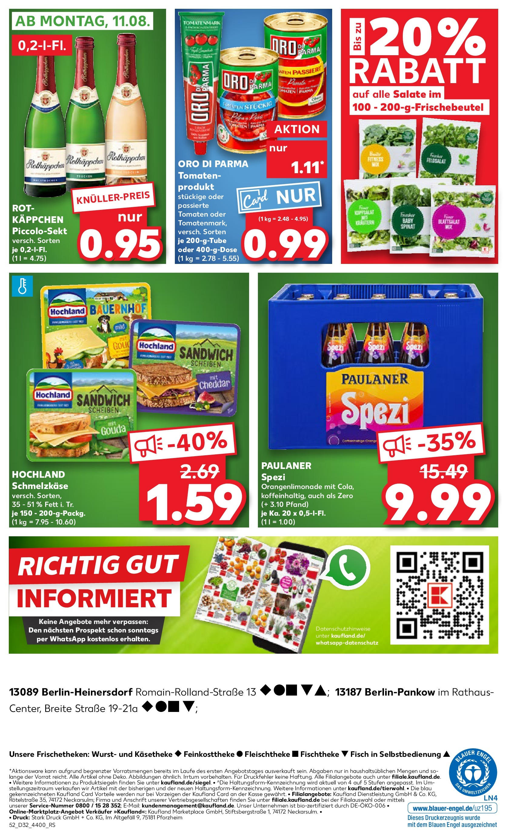 Prospekt Kaufland ab 07.08.2025 » Angebote Online zum Blättern | Seite: 52 | Produkte: Cola, Wurst, Rotkäppchen, Paulaner