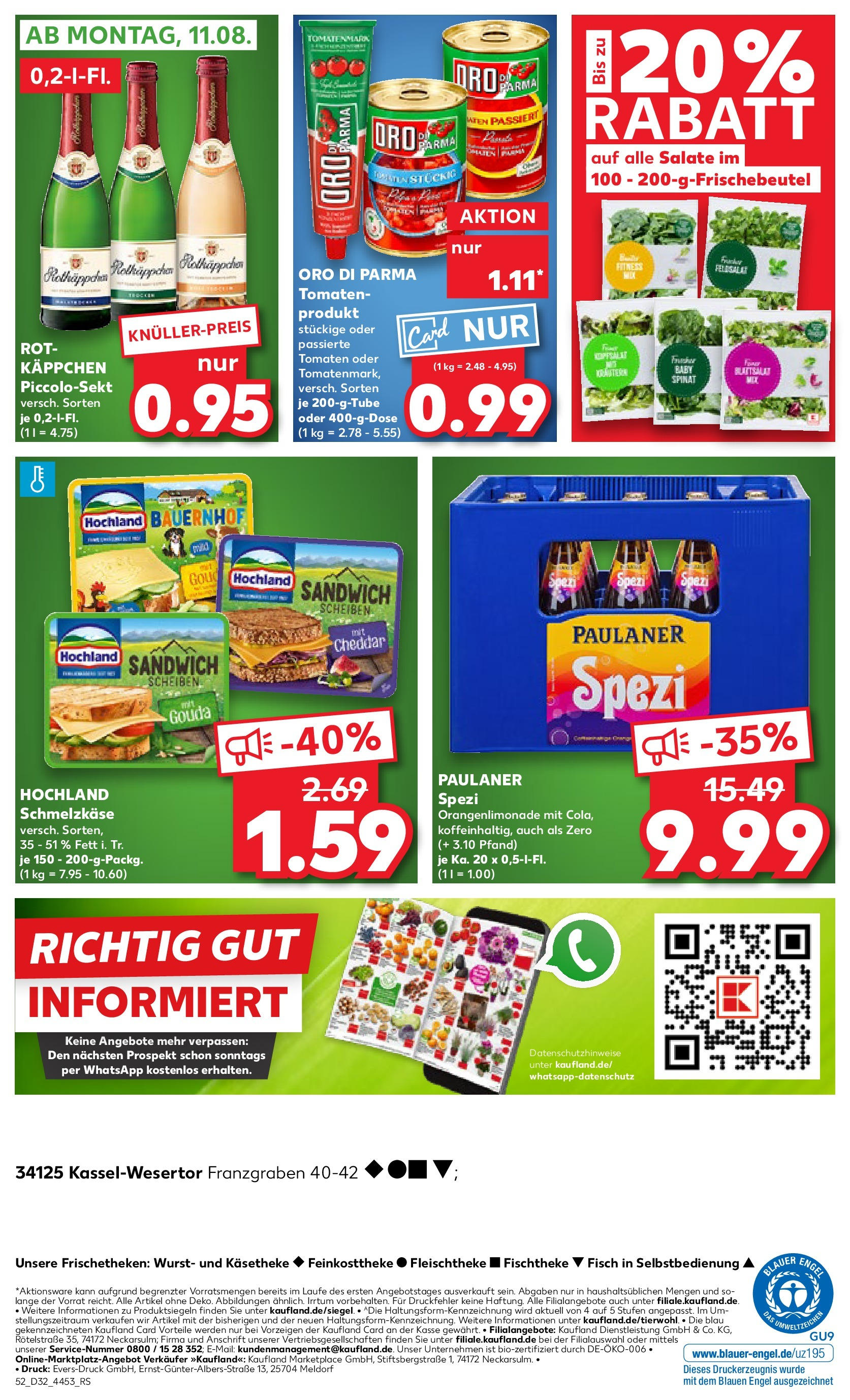 Prospekt Kaufland ab 07.08.2025 » Angebote Online zum Blättern | Seite: 52 | Produkte: Tomaten, Oro di parma, Rotkäppchen, Paulaner