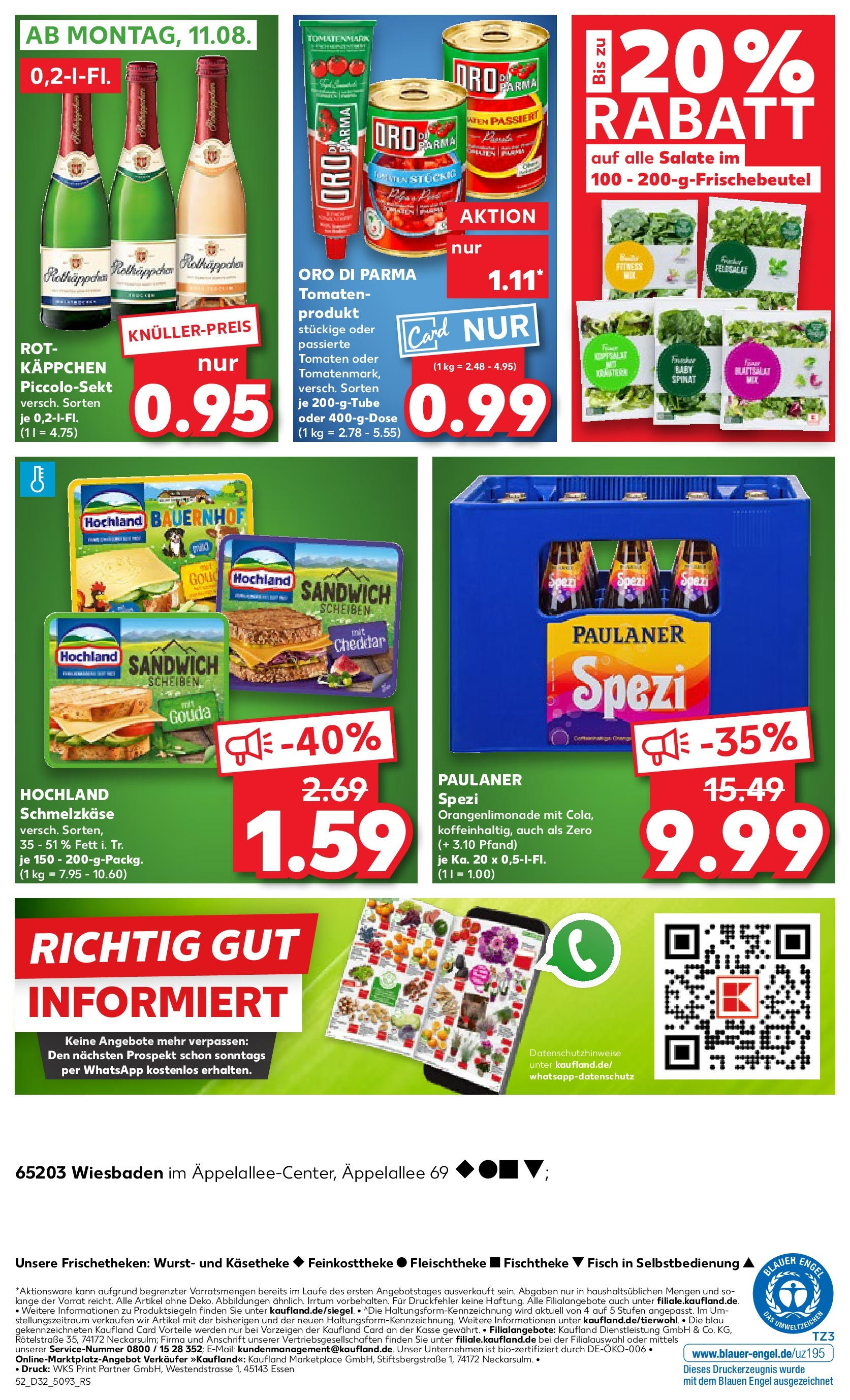 Prospekt Kaufland ab 07.08.2025 » Angebote Online zum Blättern | Seite: 52 | Produkte: Cola, Oro di parma, Rotkäppchen, Paulaner