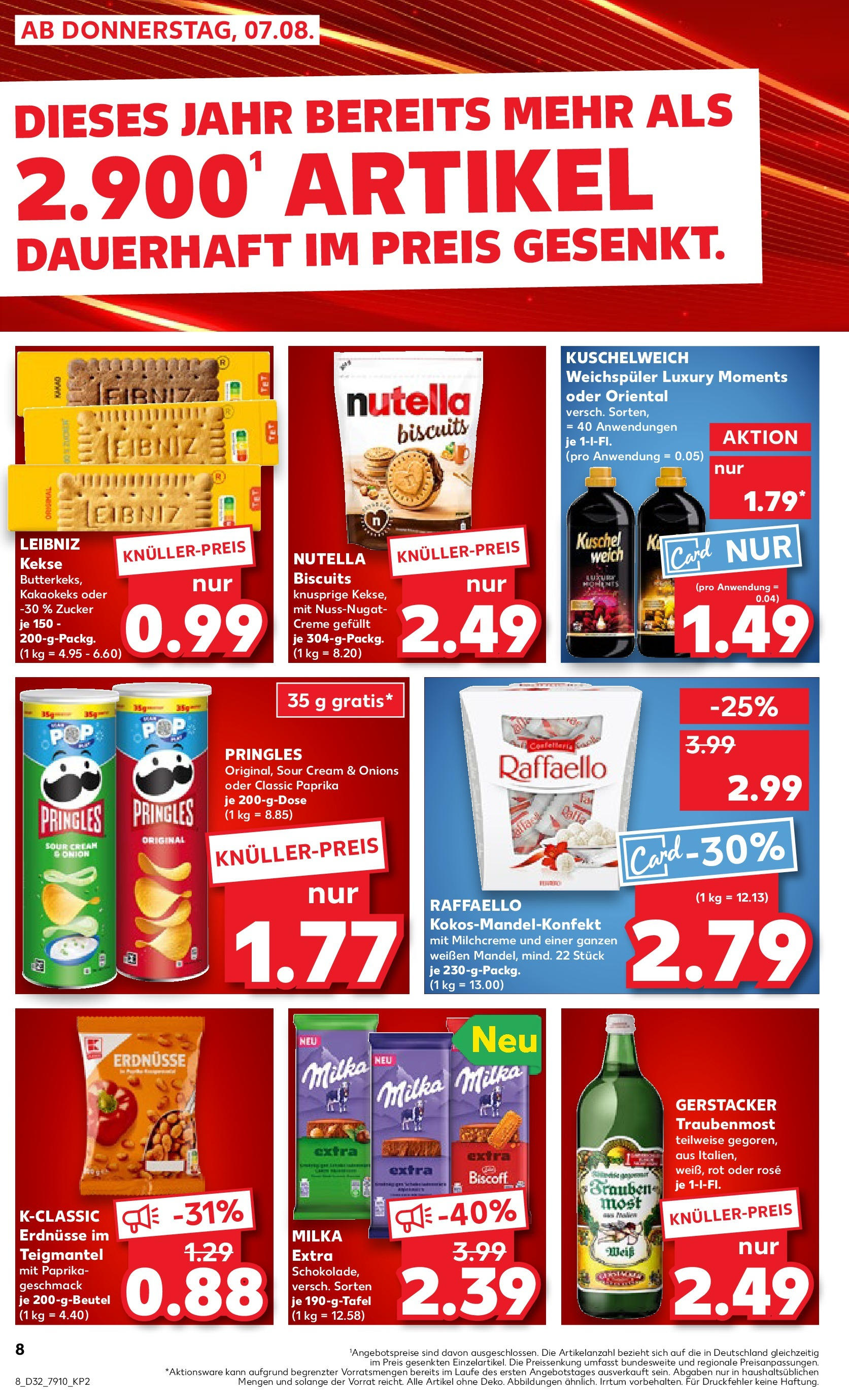 Prospekt Kaufland ab 07.08.2025 » Angebote Online zum Blättern | Seite: 8 | Produkte: Milka, Paprika, Pringles, Chips