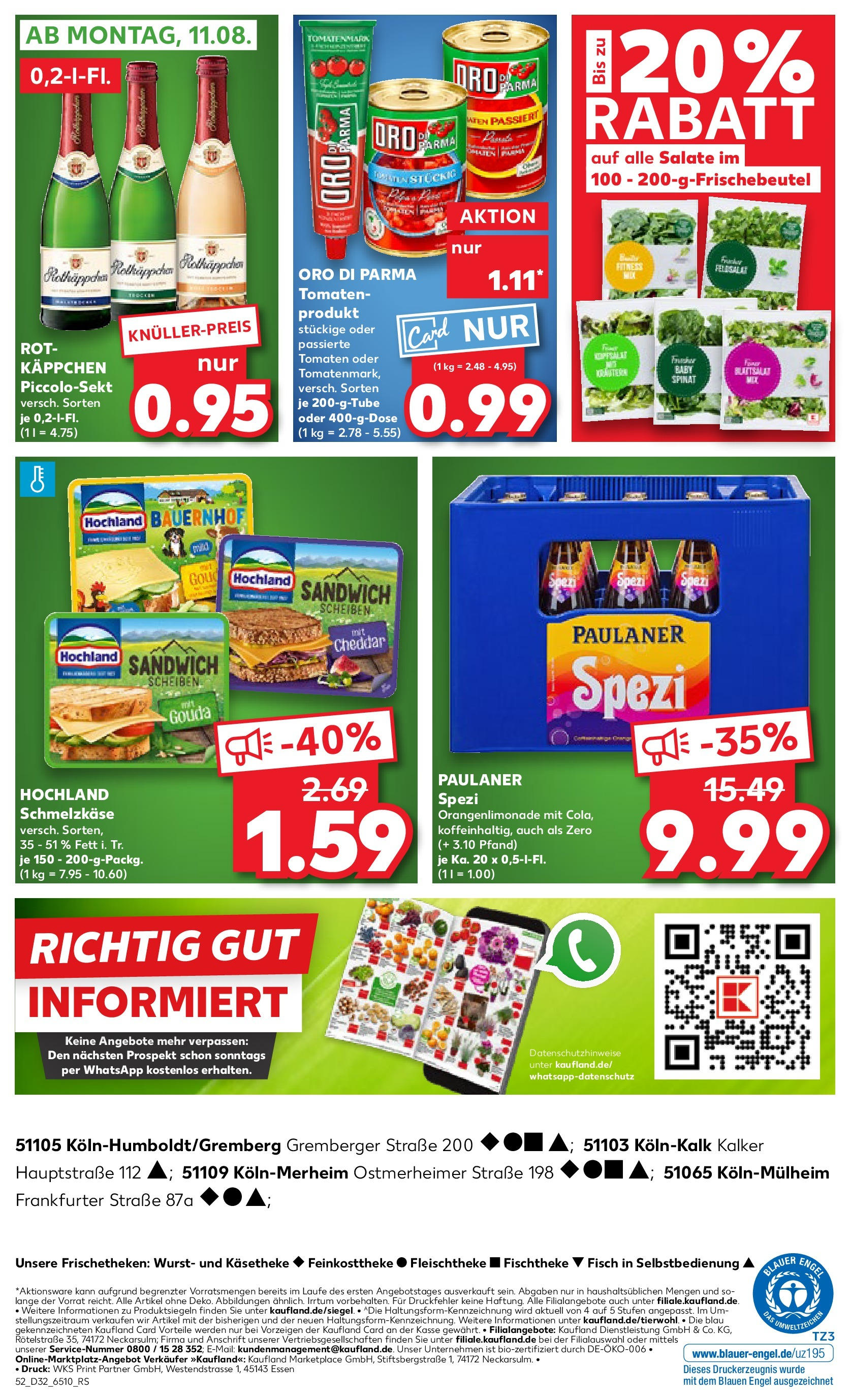 Prospekt Kaufland ab 07.08.2025 » Angebote Online zum Blättern | Seite: 52 | Produkte: Paulaner spezi, Oro di parma, Wurst, Rotkäppchen