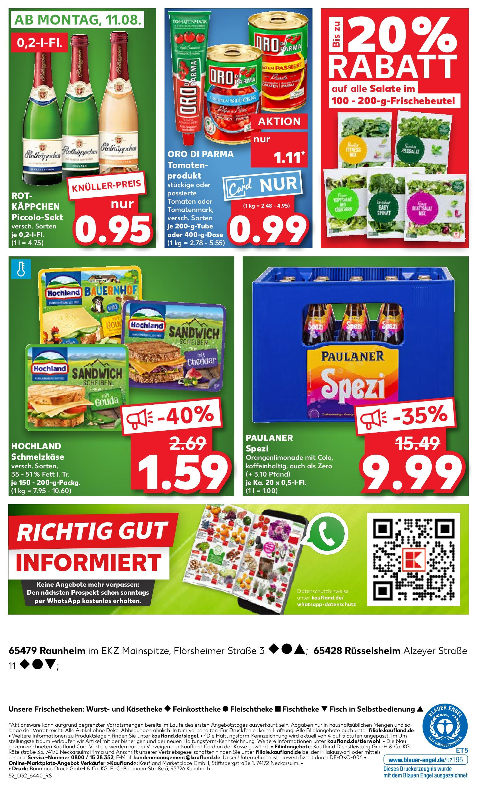 Prospekt Kaufland ab 07.08.2025 » Angebote Online zum Blättern | Seite: 52 | Produkte: Paulaner spezi, Gouda, Tomaten, Rotkäppchen