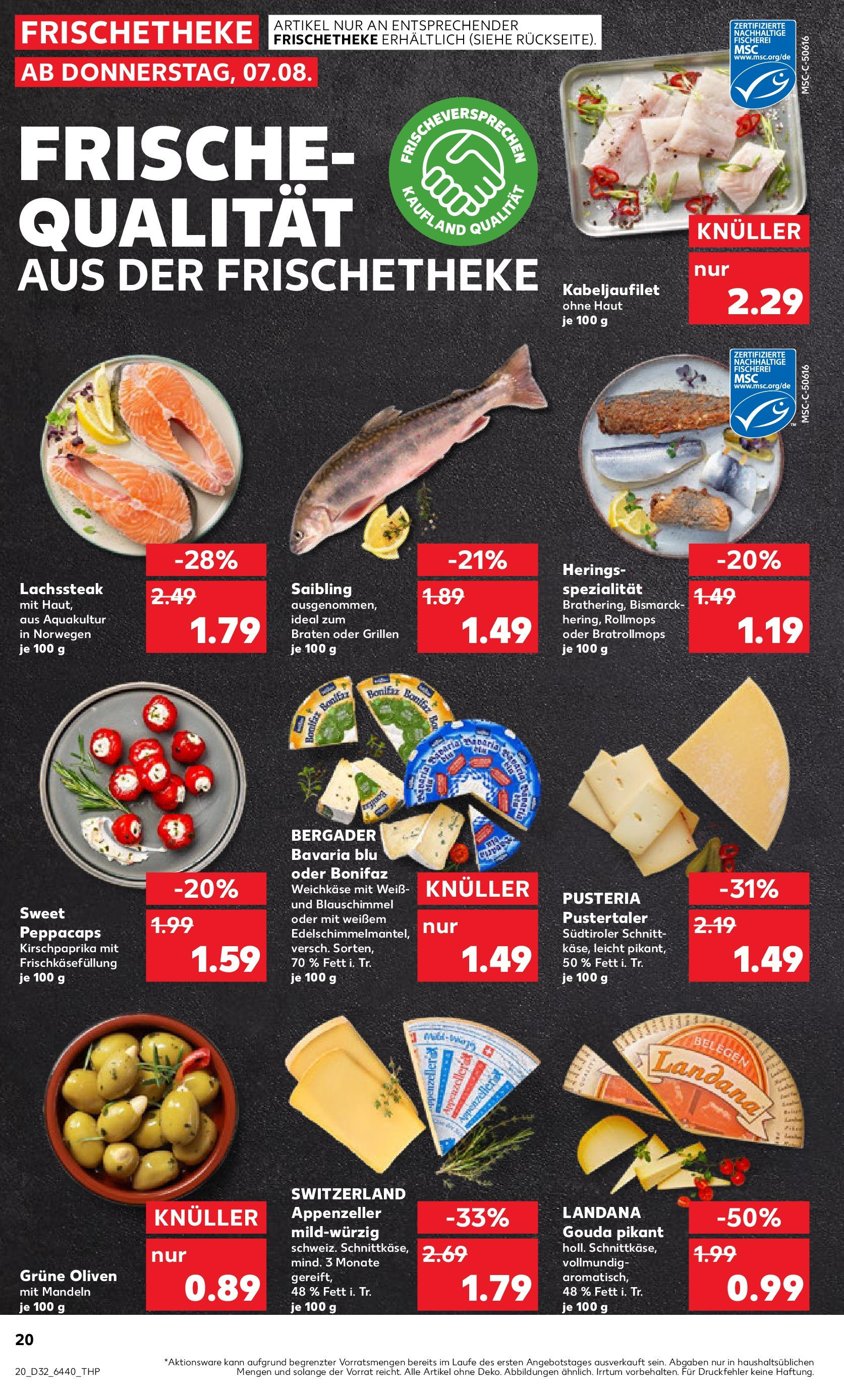 Prospekt Kaufland ab 07.08.2025 » Angebote Online zum Blättern | Seite: 20 | Produkte: Gouda, Mandeln, Steak