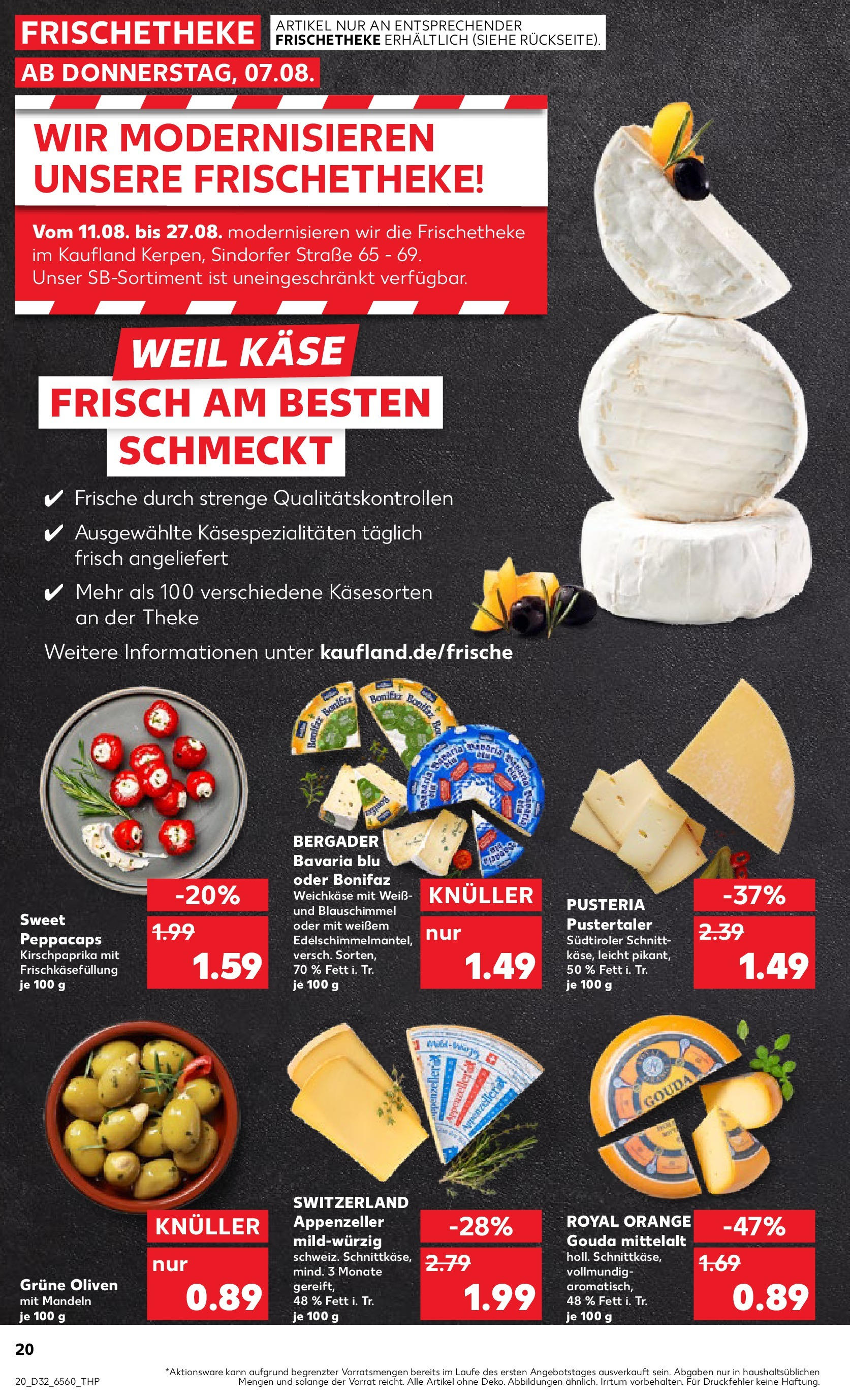 Prospekt Kaufland ab 07.08.2025 » Angebote Online zum Blättern | Seite: 20 | Produkte: Käse, Theke, Gouda, Mandeln