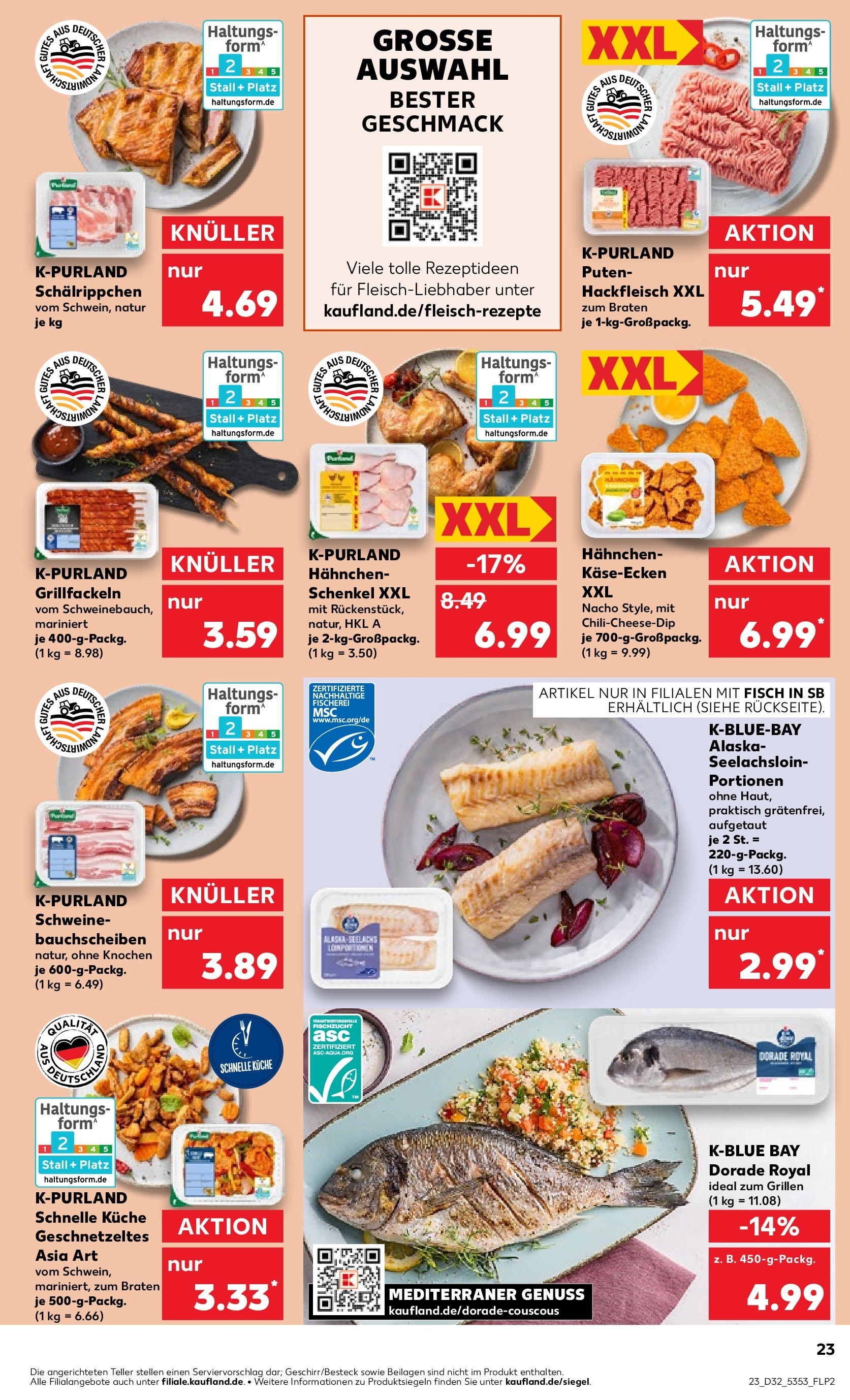 Prospekt Kaufland ab 07.08.2025 » Angebote Online zum Blättern | Seite: 27 | Produkte: Dorade, Hahnchen, Fisch, Hackfleisch