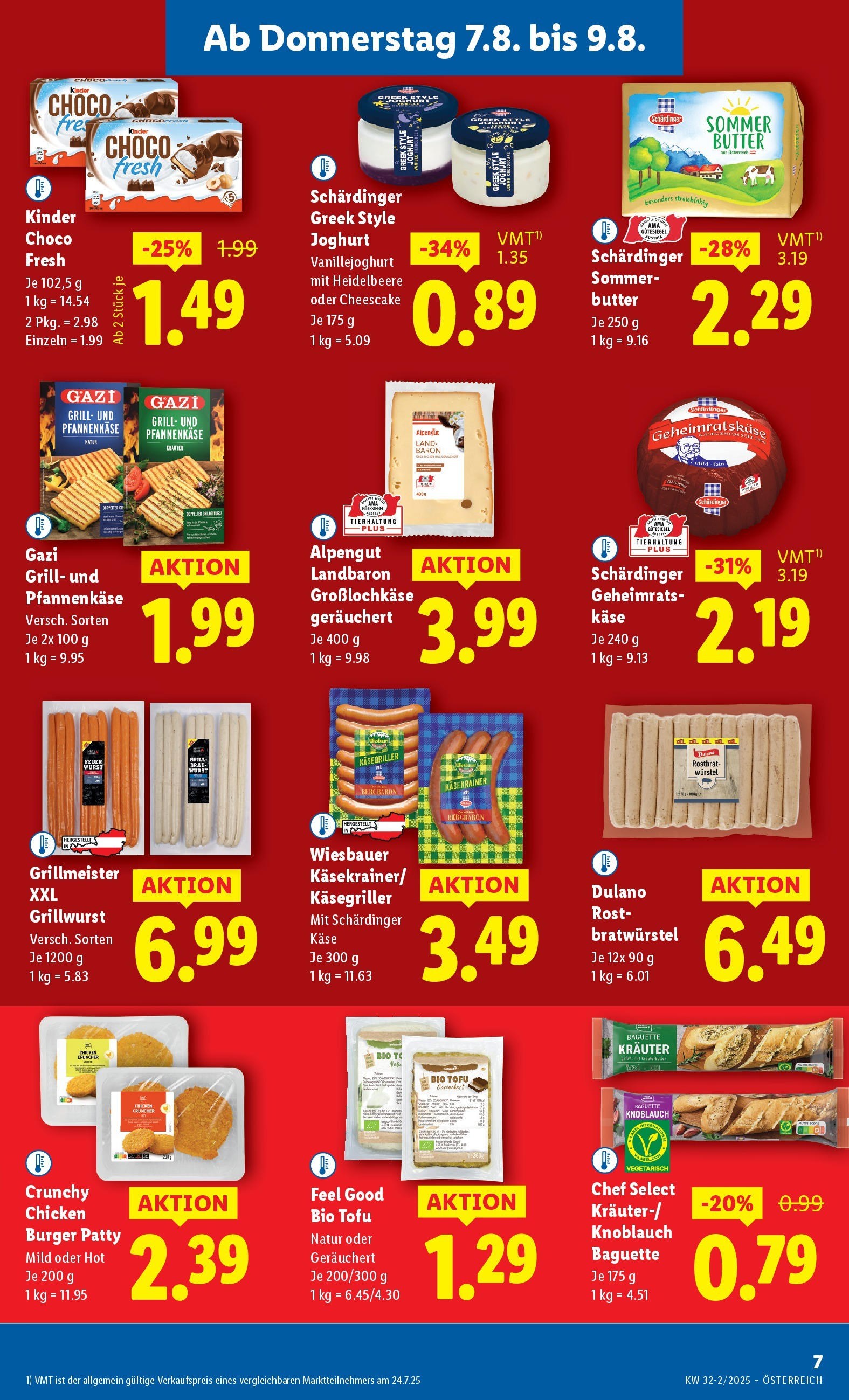 Lidl Flugblatt - Salzburg, Jenbach, Dornbirn ab 07.08.2025 ✳️ Angebote ab donnerstag | Seite: 9 | Produkte: Wurst, Knoblauch, Jääkaappipakastin, Butter Lidl Flugblatt - Salzburg, Jenbach, Dornbirn ab 07.08.2025 - Angebote ab donnerstag | Seite: 9 | Produkte: Wurst, Knoblauch, Jääkaappipakastin, Butter
