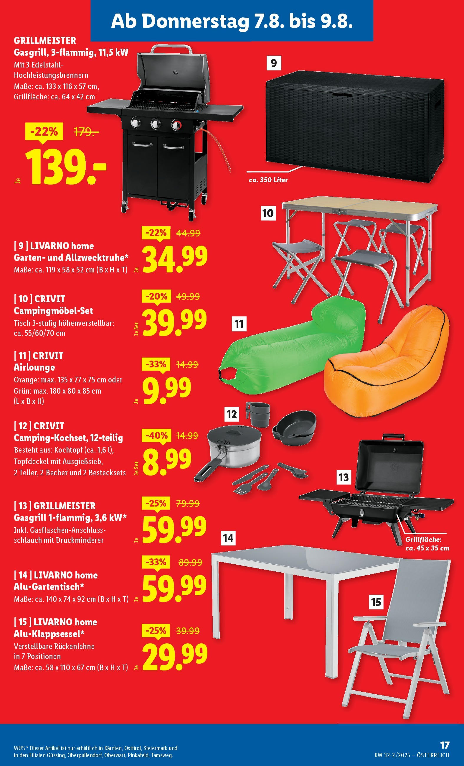 Lidl Flugblatt - Fohnsdorf, Neunkirchen, Graz ab 07.08.2025 ✳️ Angebote ab donnerstag | Seite: 19 | Produkte: Tisch Lidl Flugblatt - Fohnsdorf, Neunkirchen, Graz ab 07.08.2025 - Angebote ab donnerstag | Seite: 19 | Produkte: Tisch