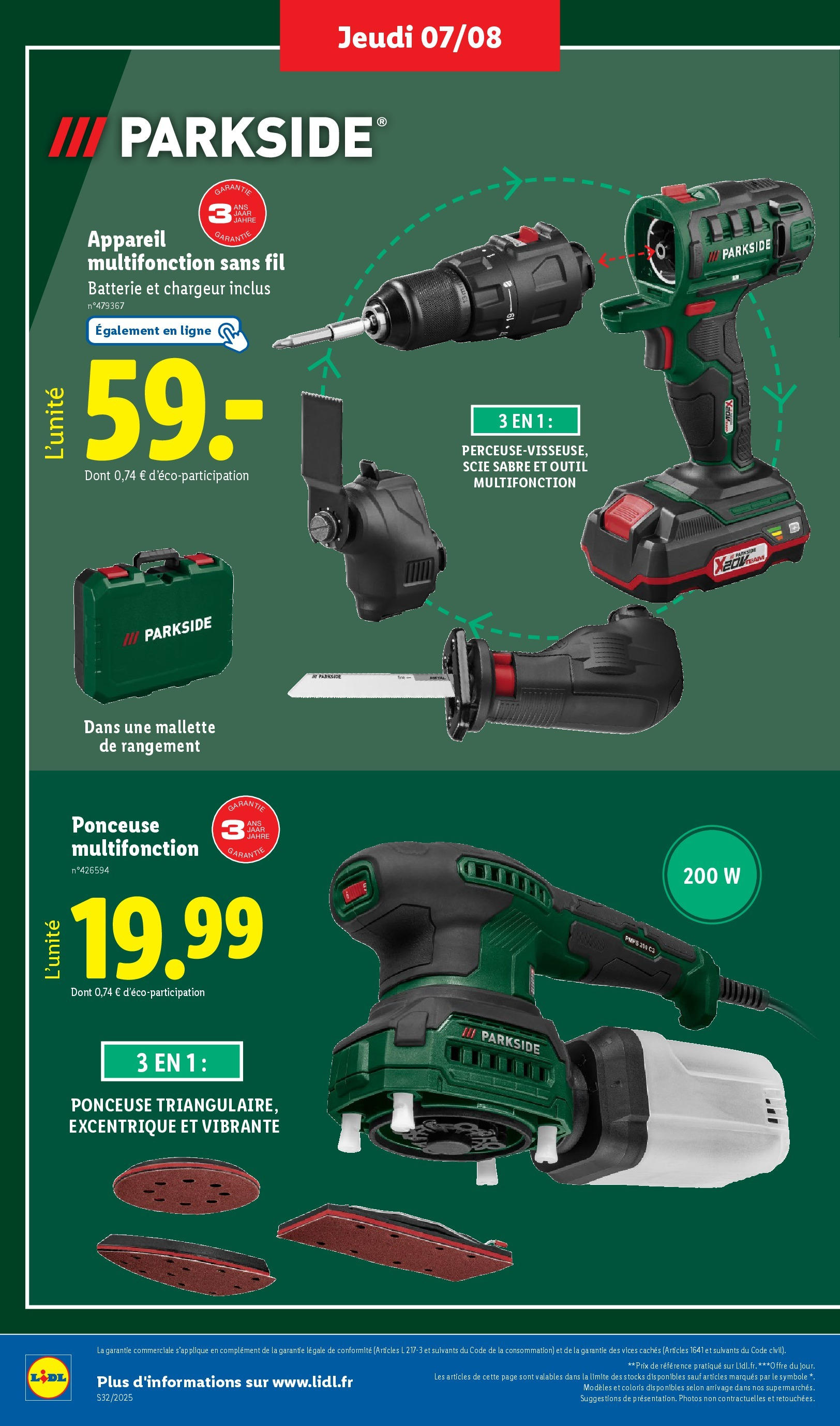 Catalogue LIDL du 06/08/2025 | Promo prospectus en ligne | Page: 30 | Produits: Ponceuse, Batterie Catalogue LIDL du 06/08/2025 | Promo prospectus en ligne | Page: 30 | Produits: Ponceuse, Batterie