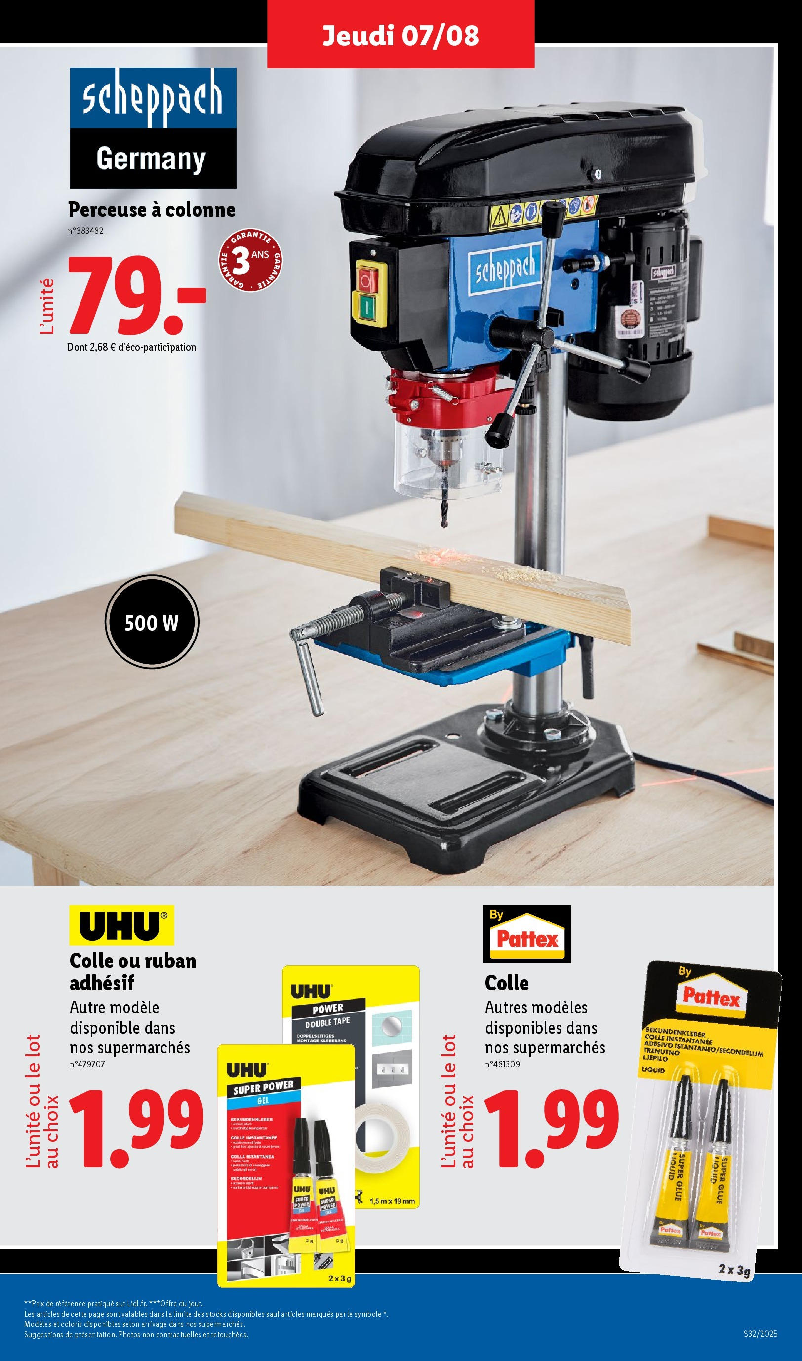 Catalogue LIDL du 06/08/2025 | Promo prospectus en ligne | Page: 43 | Produits: Perceuse, Colle Catalogue LIDL du 06/08/2025 | Promo prospectus en ligne | Page: 43 | Produits: Perceuse, Colle