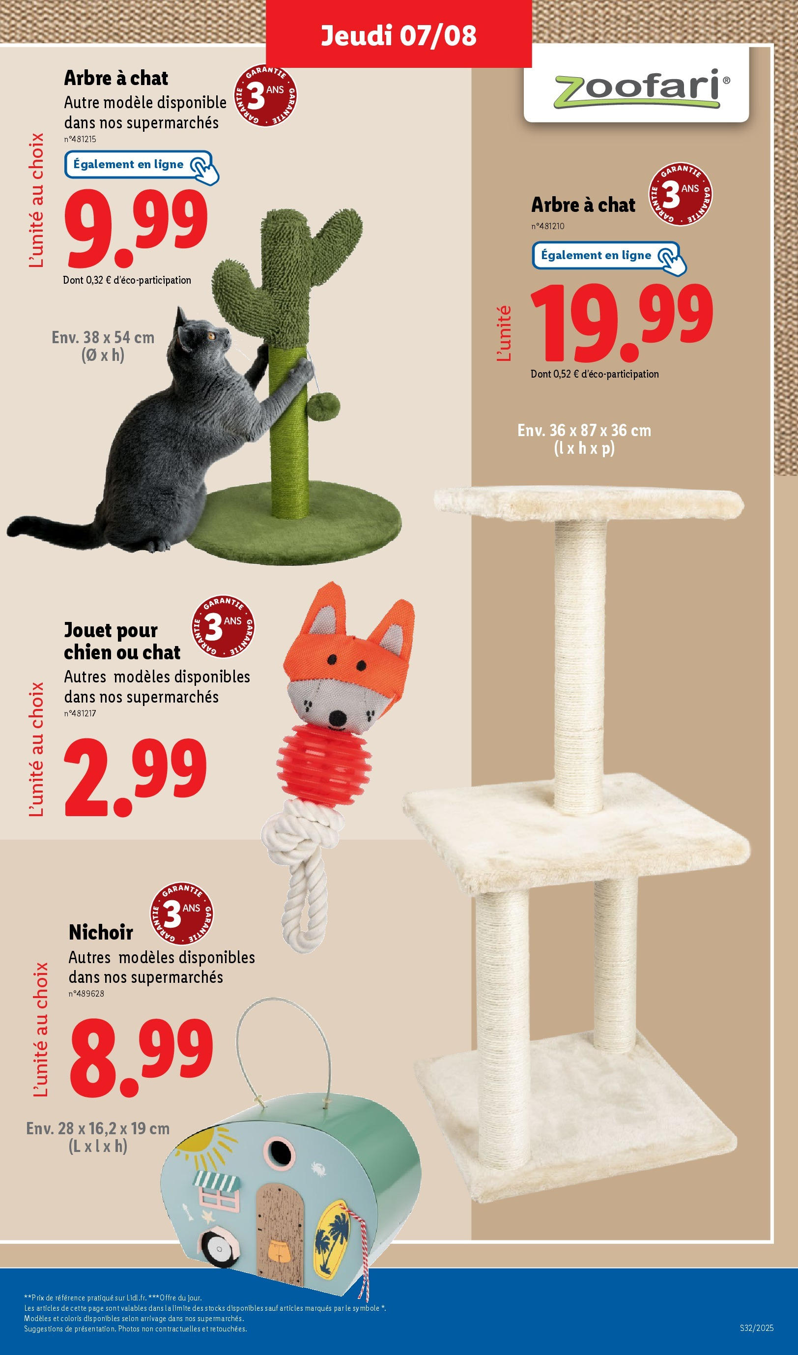Catalogue LIDL du 06/08/2025 | Promo prospectus en ligne | Page: 47 | Produits: Arbre à chat Catalogue LIDL du 06/08/2025 | Promo prospectus en ligne | Page: 47 | Produits: Arbre à chat