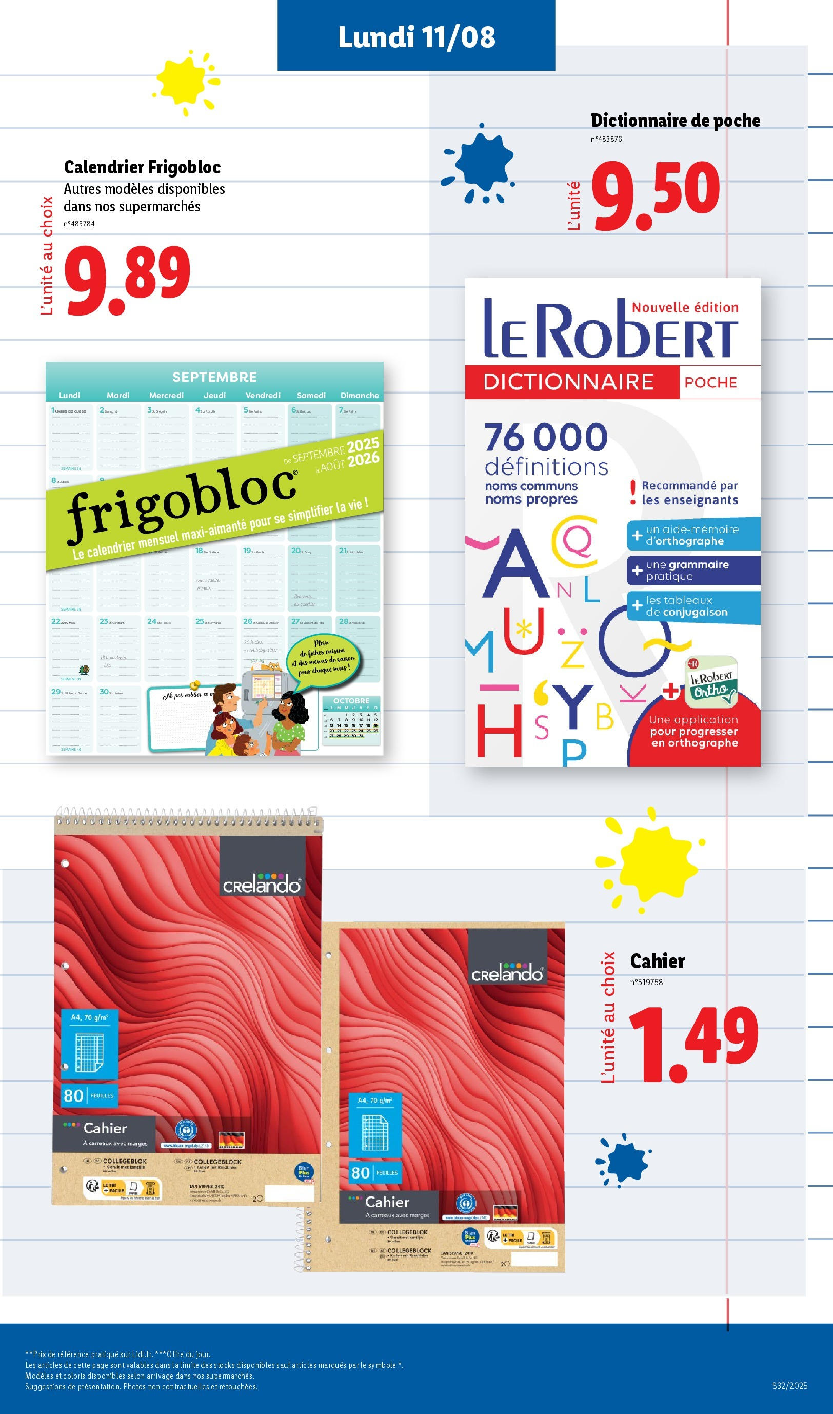 Catalogue LIDL du 06/08/2025 | Promo prospectus en ligne | Page: 51 | Produits: Calendrier, Calendrier frigobloc, Notebook Catalogue LIDL du 06/08/2025 | Promo prospectus en ligne | Page: 51 | Produits: Calendrier, Calendrier frigobloc, Notebook