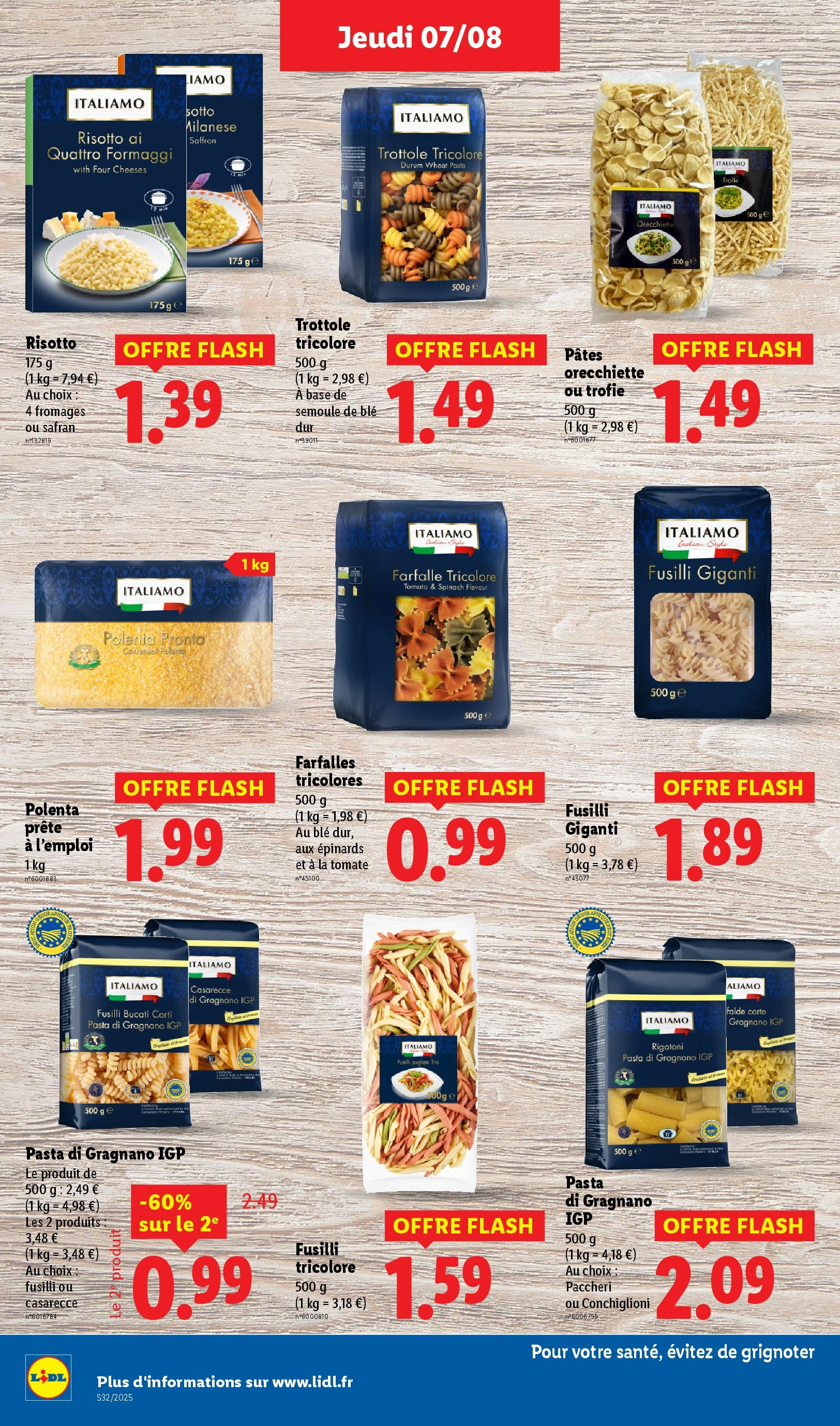 Catalogue LIDL du 06/08/2025 | Promo prospectus en ligne | Page: 24 | Produits: Fusilli, Base, Four, Semoule Catalogue LIDL du 06/08/2025 | Promo prospectus en ligne | Page: 24 | Produits: Fusilli, Base, Four, Semoule