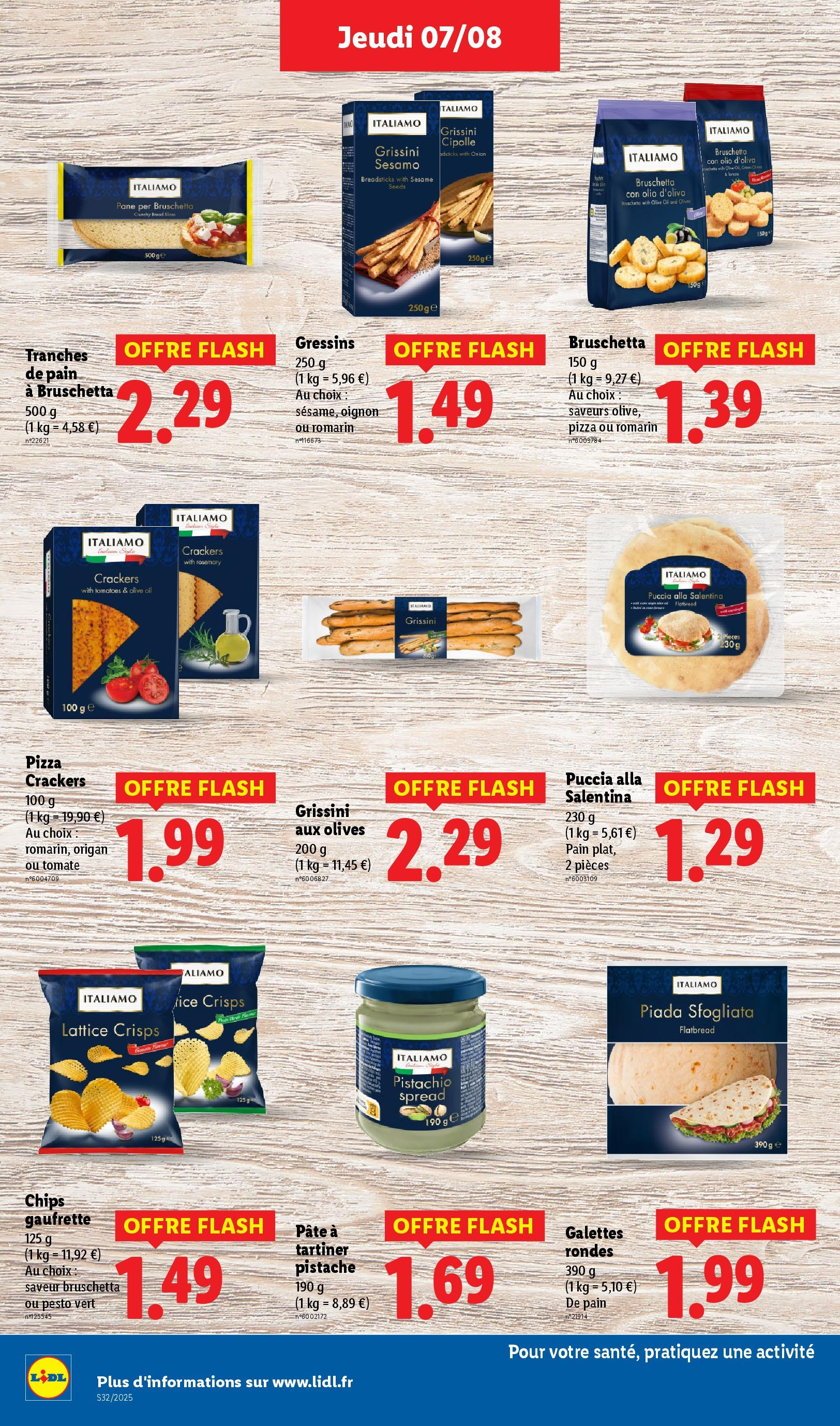 Catalogue LIDL du 06/08/2025 | Promo prospectus en ligne | Page: 26 | Produits: Crackers, Pesto vert, Pâte à tartiner, Oignon Catalogue LIDL du 06/08/2025 | Promo prospectus en ligne | Page: 26 | Produits: Crackers, Pesto vert, Pâte à tartiner, Oignon