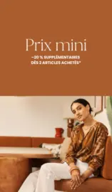 Profitez des prix doux sur la collection Eté 2025 et de -20% SUPP dès deux articles Prix Mini achetés