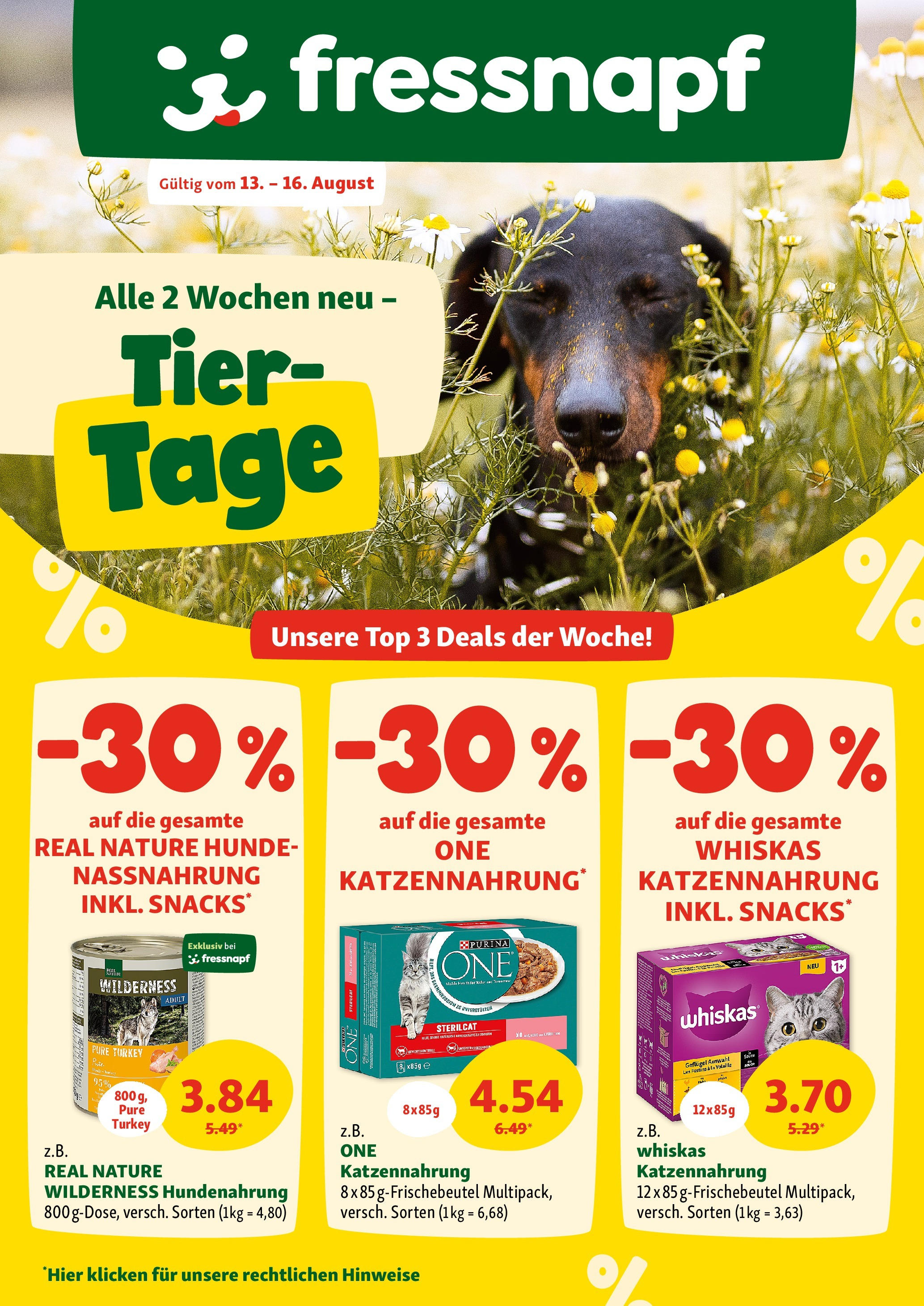 Fressnapf Flugblatt (13.08.2025) || Aktuelle Angebote | Seite: 1 Fressnapf Flugblatt von 13.08.2025 - Aktuelle Angebote | Seite: 1