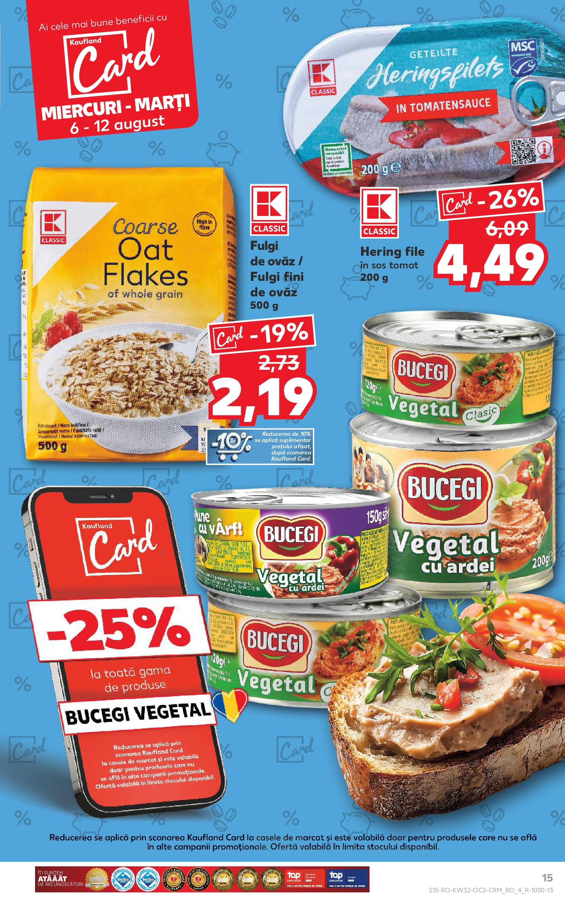 Catalog Kaufland - Sfântu Gheorghe 06.08.2025 - Revista si Oferta | Pagină: 15 | Produse: Pate, Ardei, Fulgi, Sos