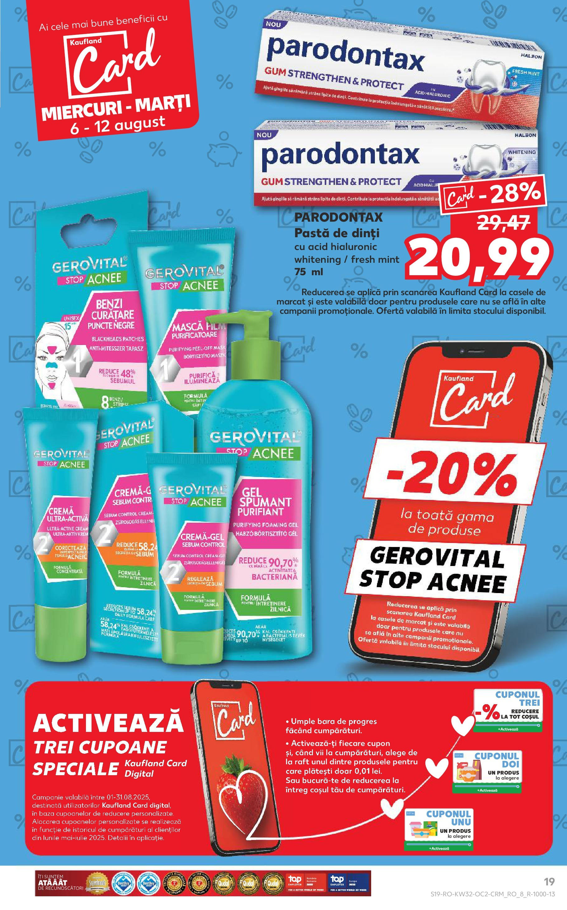 Catalog Kaufland - Sfântu Gheorghe 06.08.2025 - Revista si Oferta | Pagină: 19 | Produse: Raft, Cremă, Pastă de dinți