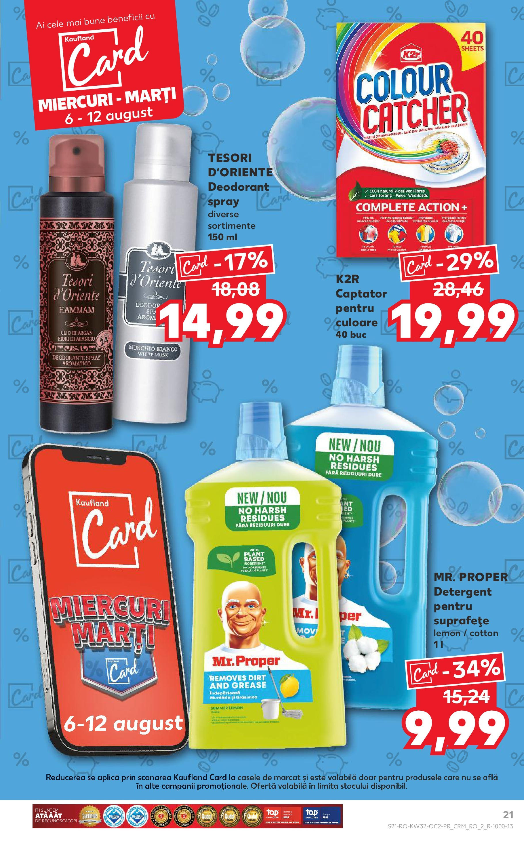 Catalog Kaufland - Sfântu Gheorghe 06.08.2025 - Revista si Oferta | Pagină: 21 | Produse: Deodorant, Detergent