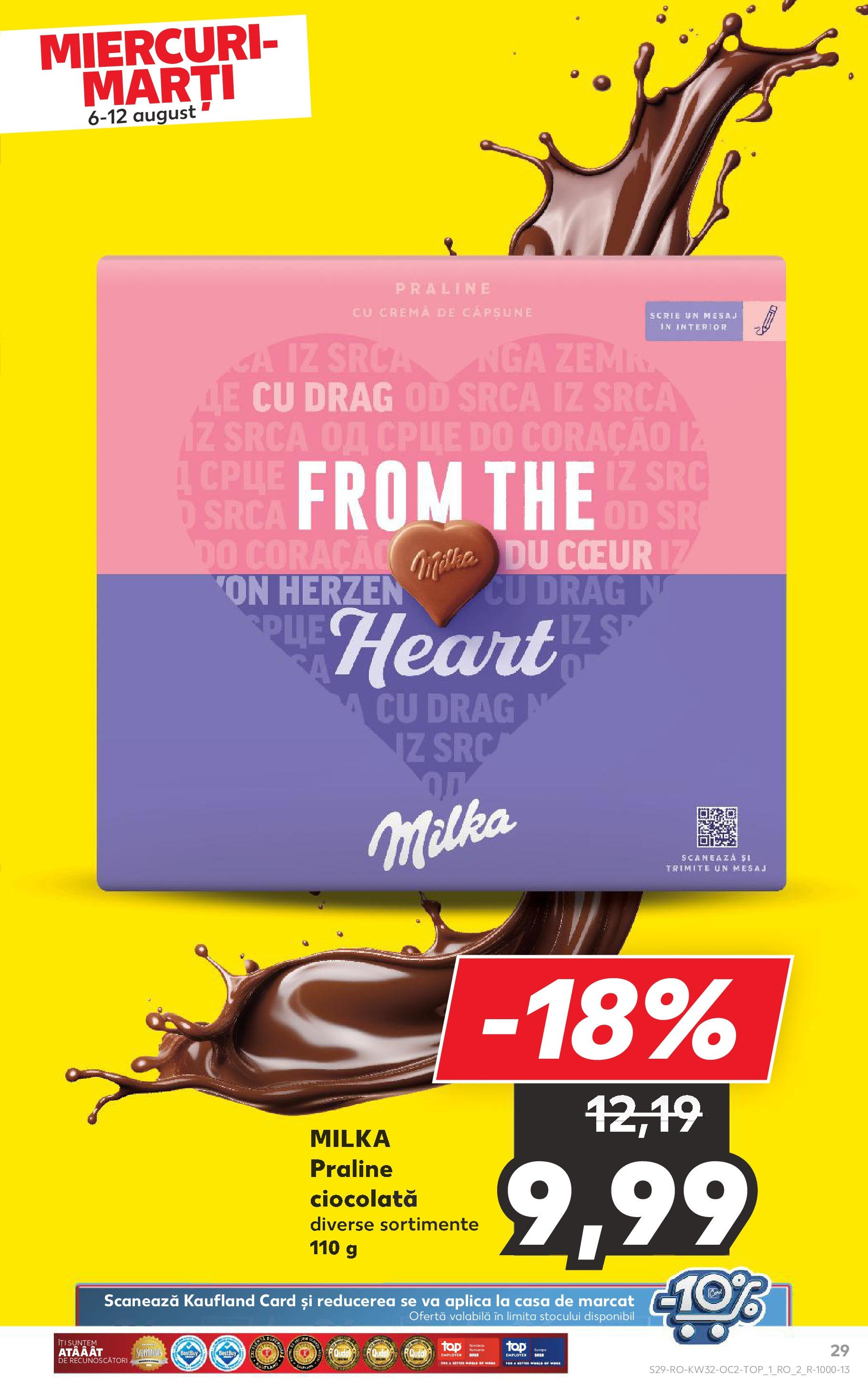 Catalog Kaufland - Sfântu Gheorghe 06.08.2025 - Revista si Oferta | Pagină: 29 | Produse: Praline, Cremă, Ciocolată