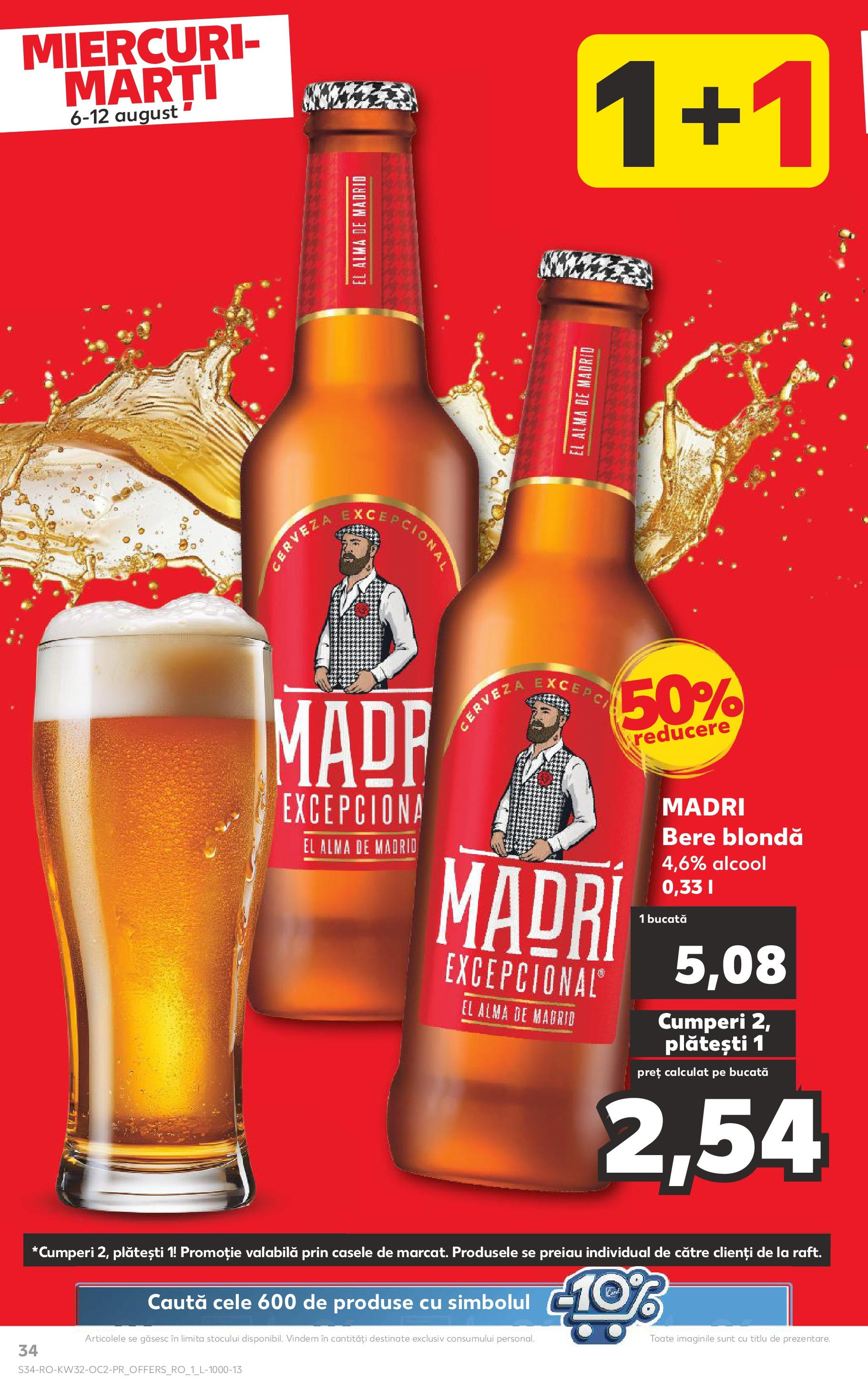 Catalog Kaufland - Sfântu Gheorghe 06.08.2025 - Revista si Oferta | Pagină: 34 | Produse: Bere