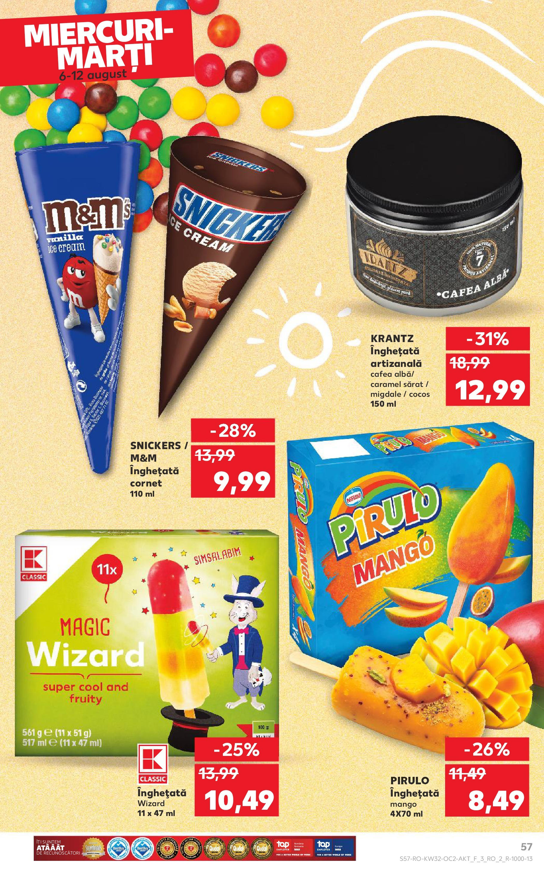 Catalog Kaufland - Sfântu Gheorghe 06.08.2025 - Revista si Oferta | Pagină: 57 | Produse: Migdale, Cafea, Înghețată, Mango