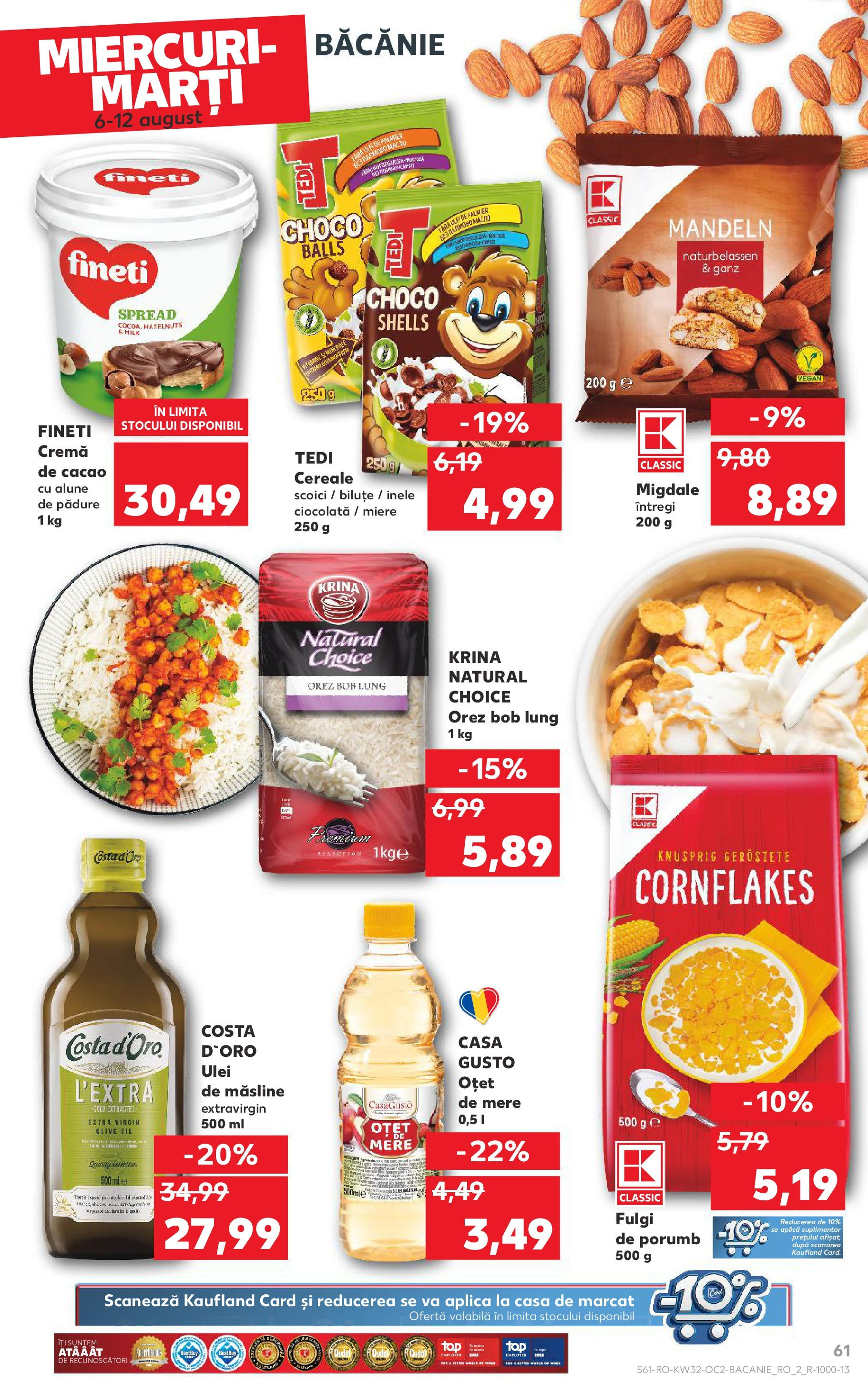 Catalog Kaufland - Sfântu Gheorghe 06.08.2025 - Revista si Oferta | Pagină: 61 | Produse: Migdale, Alune, Mere, Orez