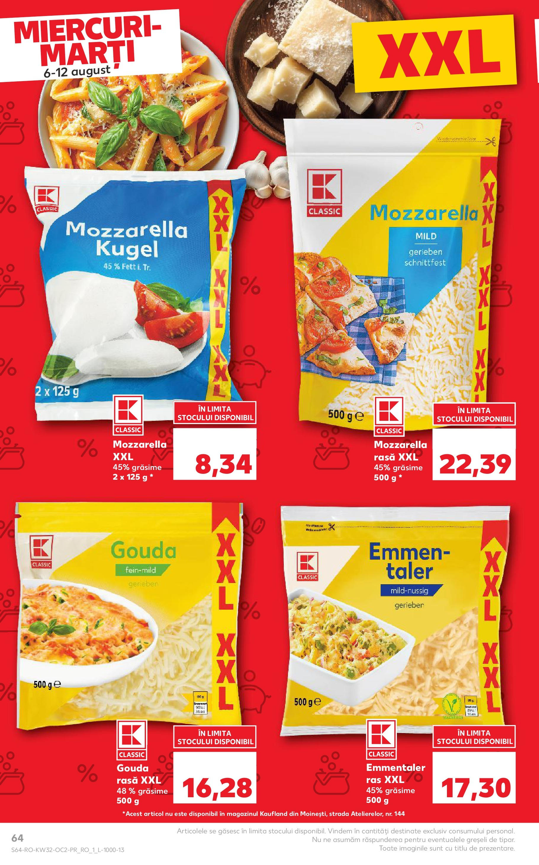 Catalog Kaufland - Sfântu Gheorghe 06.08.2025 - Revista si Oferta | Pagină: 64 | Produse: Mozzarella, Gouda