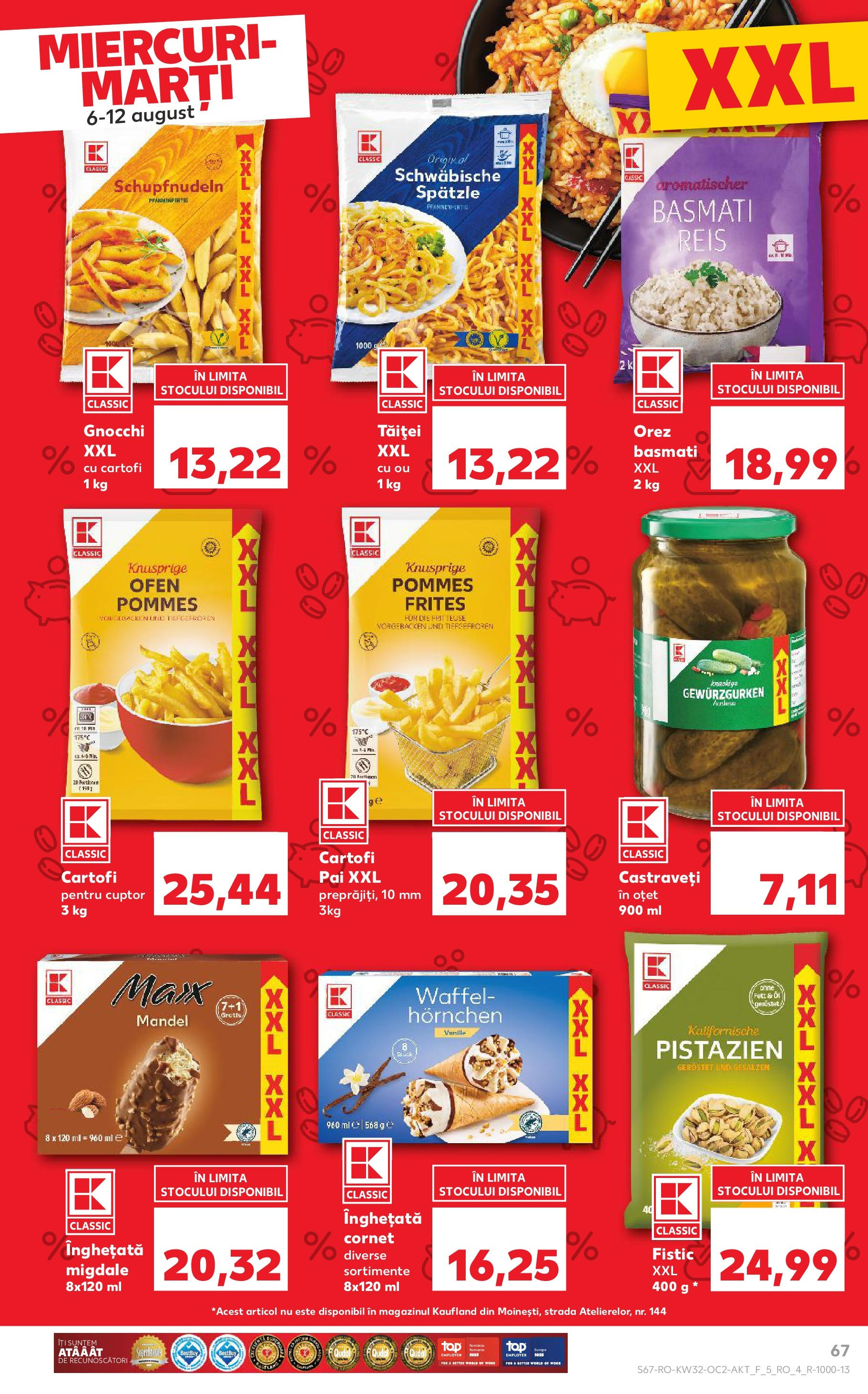 Catalog Kaufland - Sfântu Gheorghe 06.08.2025 - Revista si Oferta | Pagină: 67 | Produse: Cuptor, Orez, Castraveți, Cartofi