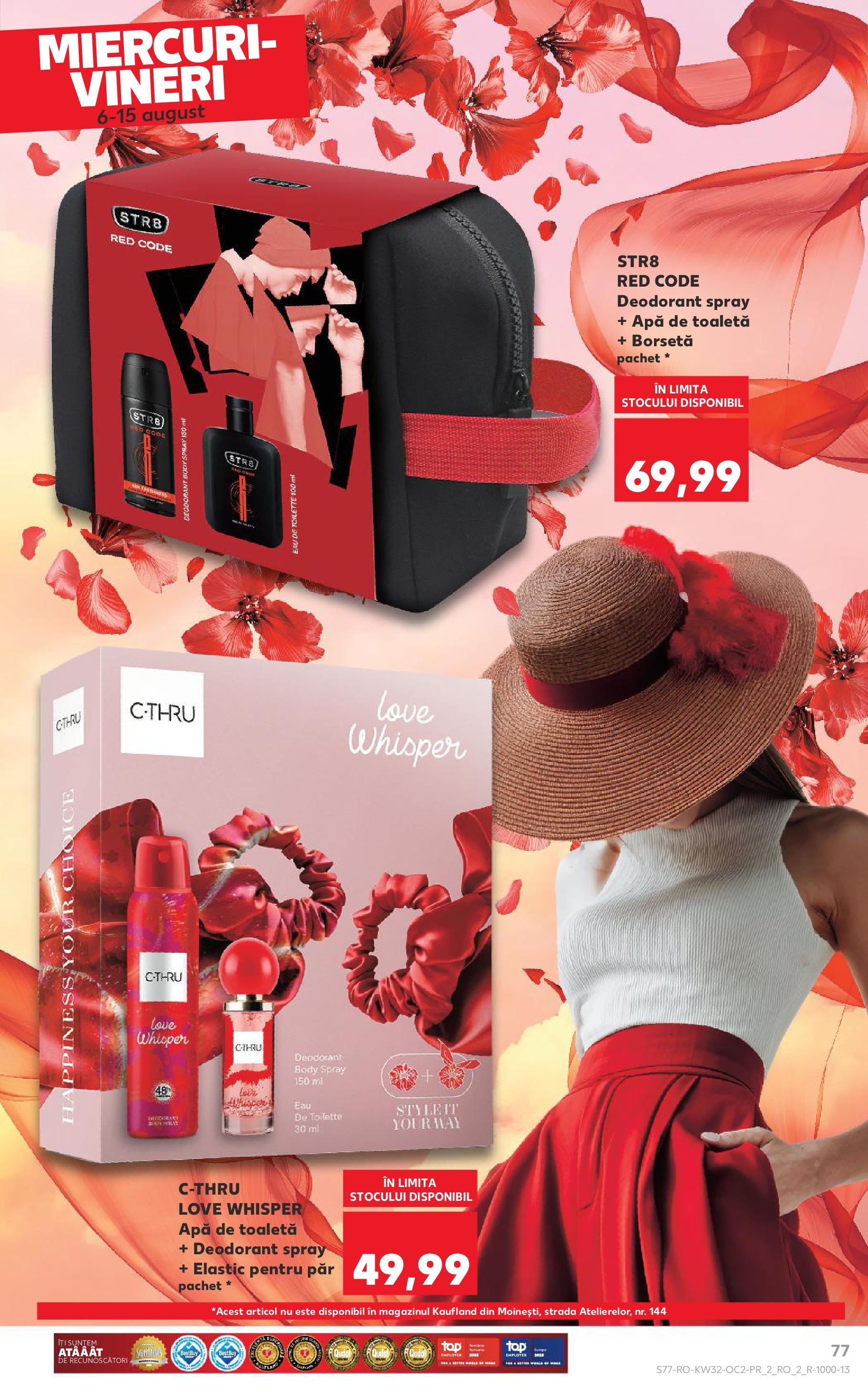 Catalog Kaufland - Sfântu Gheorghe 06.08.2025 - Revista si Oferta | Pagină: 77 | Produse: Body, Toaletă, Deodorant, Apă