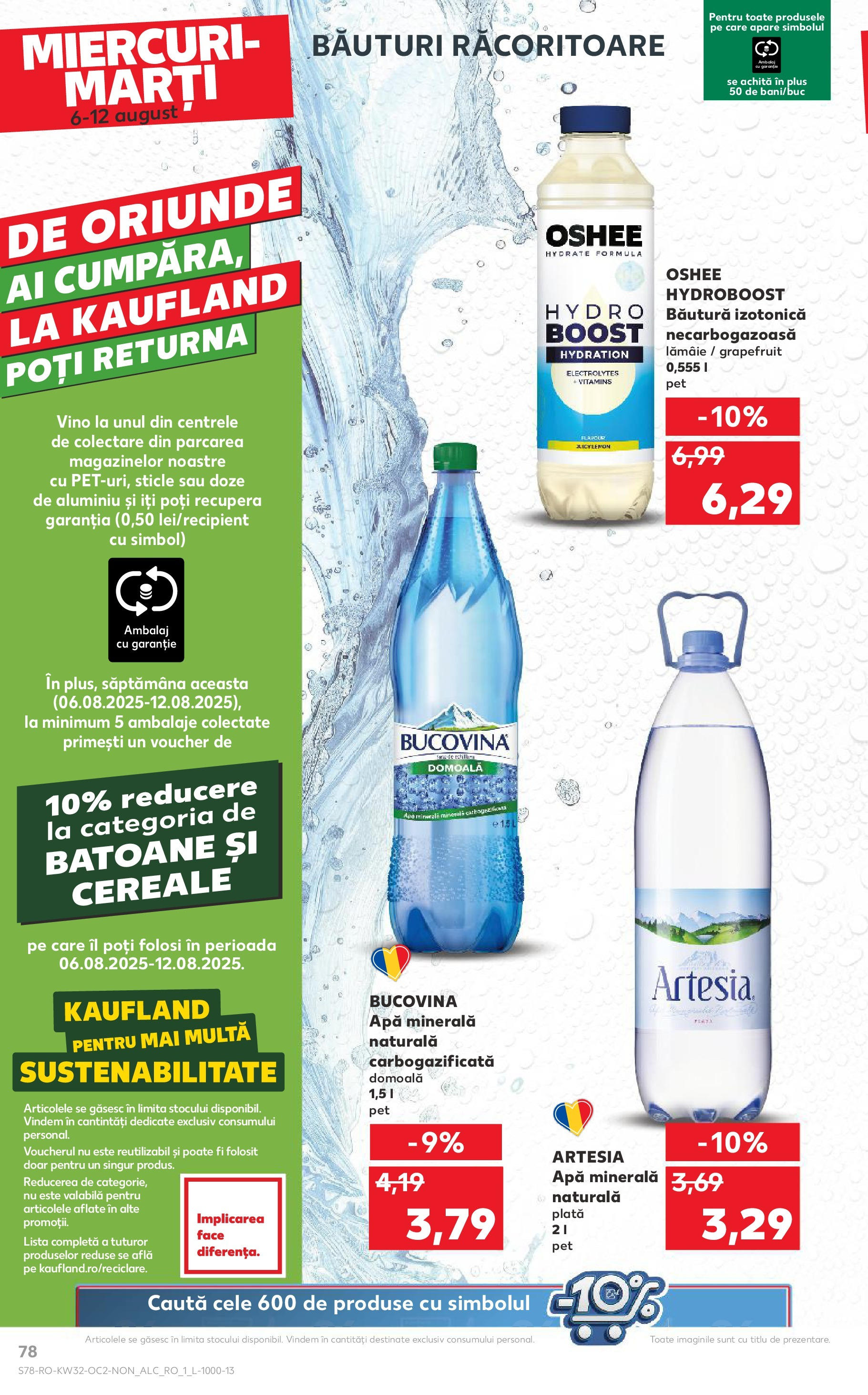Catalog Kaufland - Sfântu Gheorghe 06.08.2025 - Revista si Oferta | Pagină: 78 | Produse: Yazı tahtası kalemi, Cereale, Apă, Lămâie