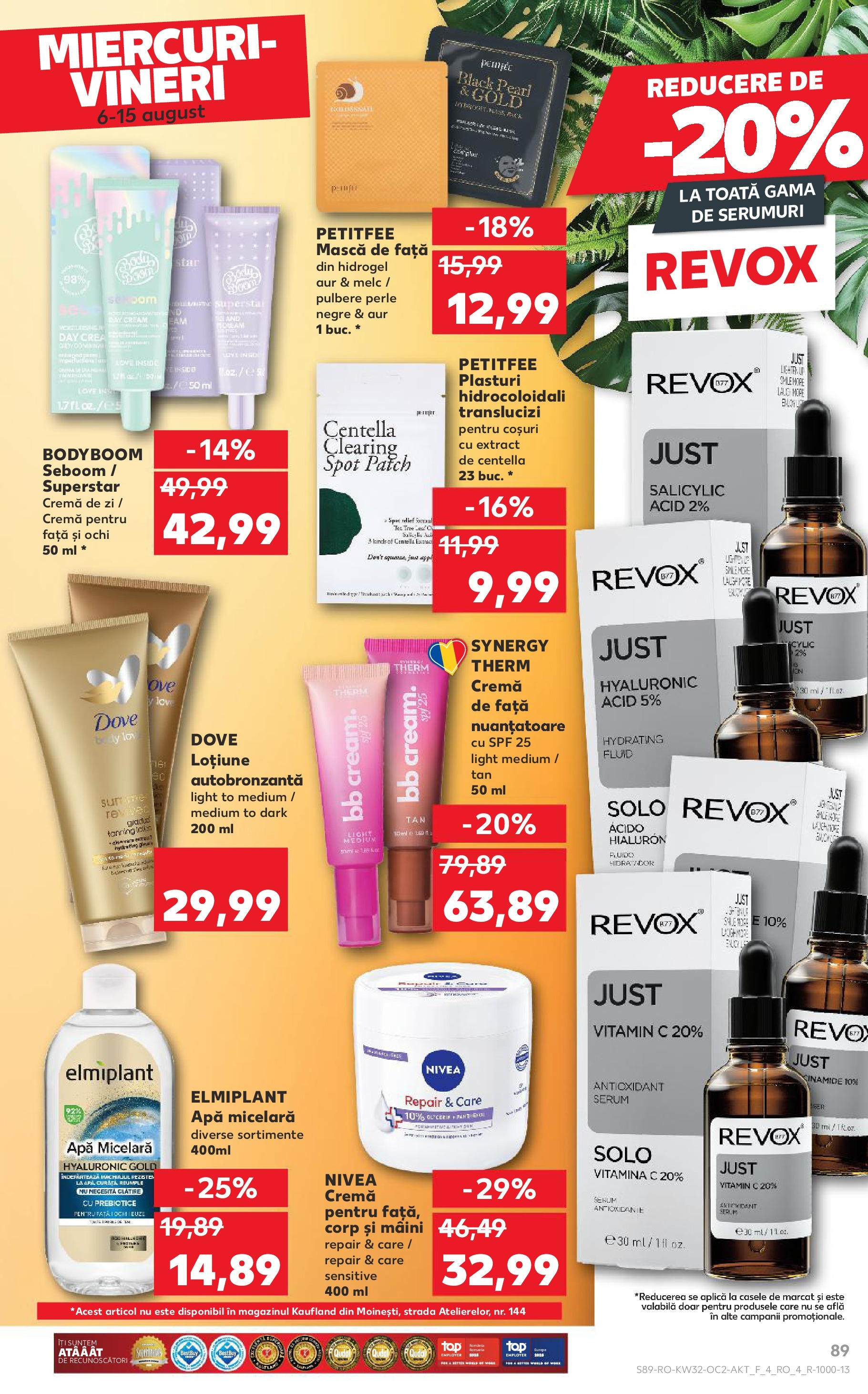 Catalog Kaufland - Sfântu Gheorghe 06.08.2025 - Revista si Oferta | Pagină: 89 | Produse: Serum, Akrilik boya, Cremă pentru față, Apă