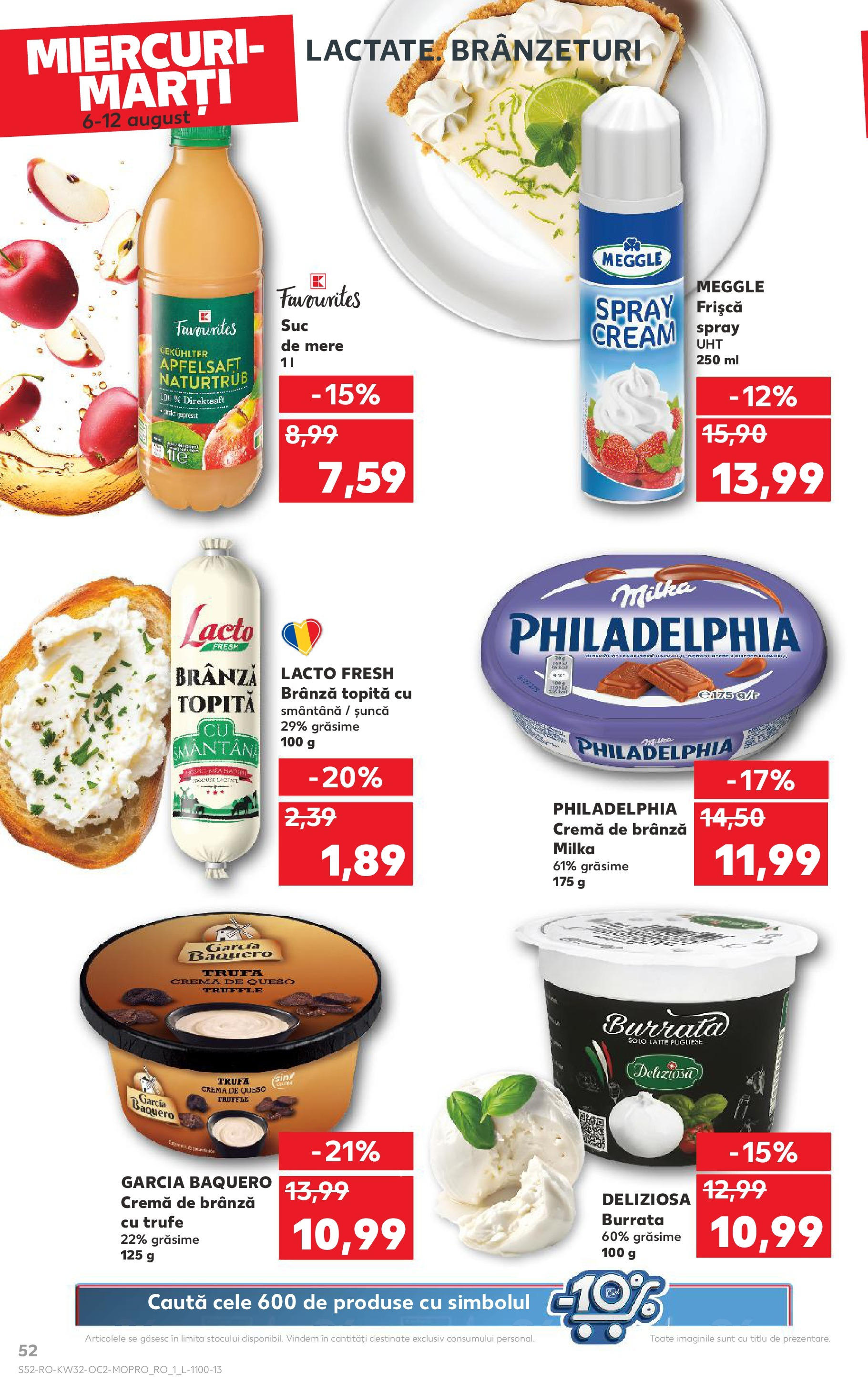Catalog Kaufland - Sfântu Gheorghe 06.08.2025 - Revista si Oferta | Pagină: 52 | Produse: Çift taraflı üst, Apple, Șuncă, Smântână