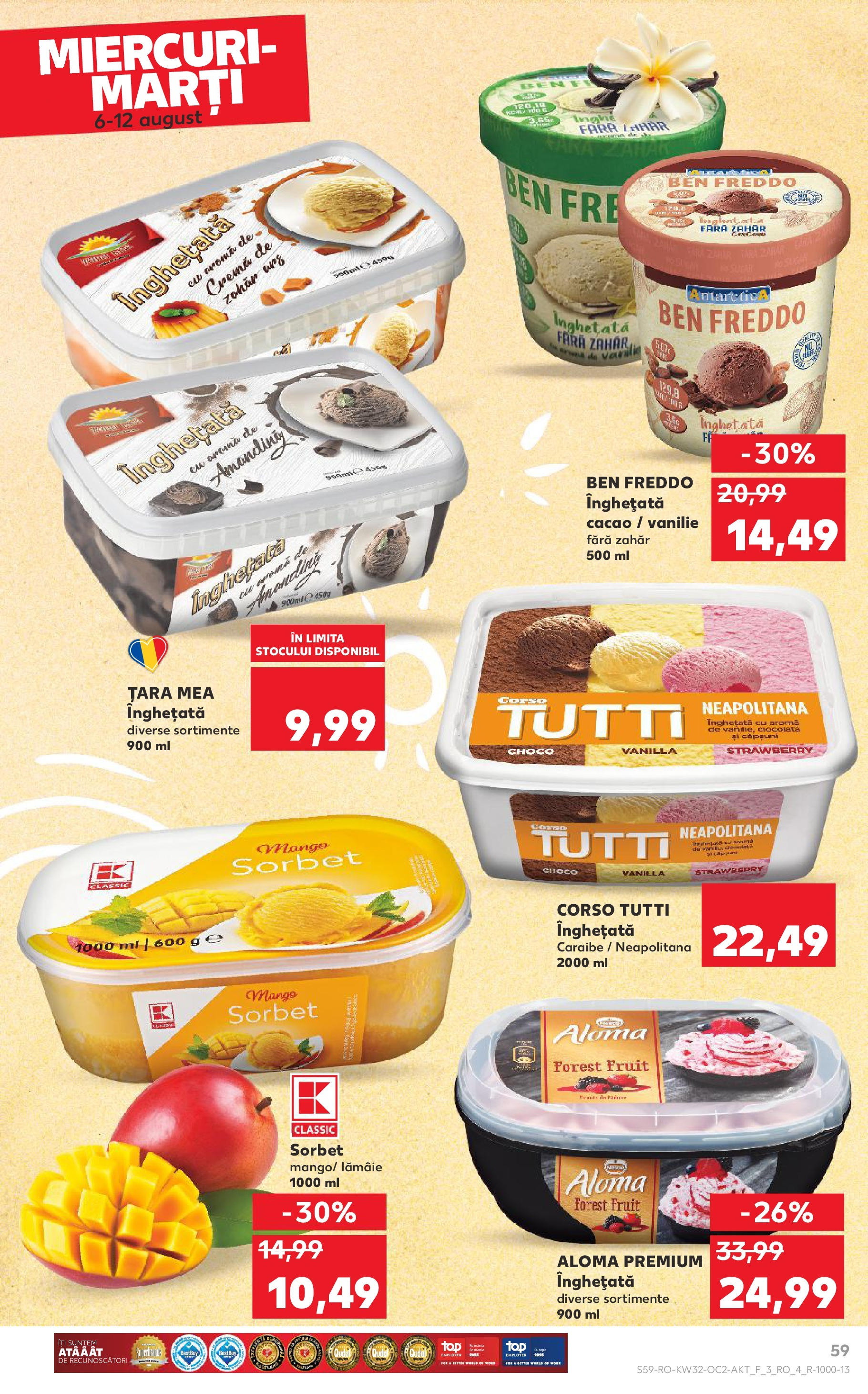 Catalog Kaufland - Sfântu Gheorghe 06.08.2025 - Revista si Oferta | Pagină: 59 | Produse: Cremă, Căpșuni, Zahăr, Mango