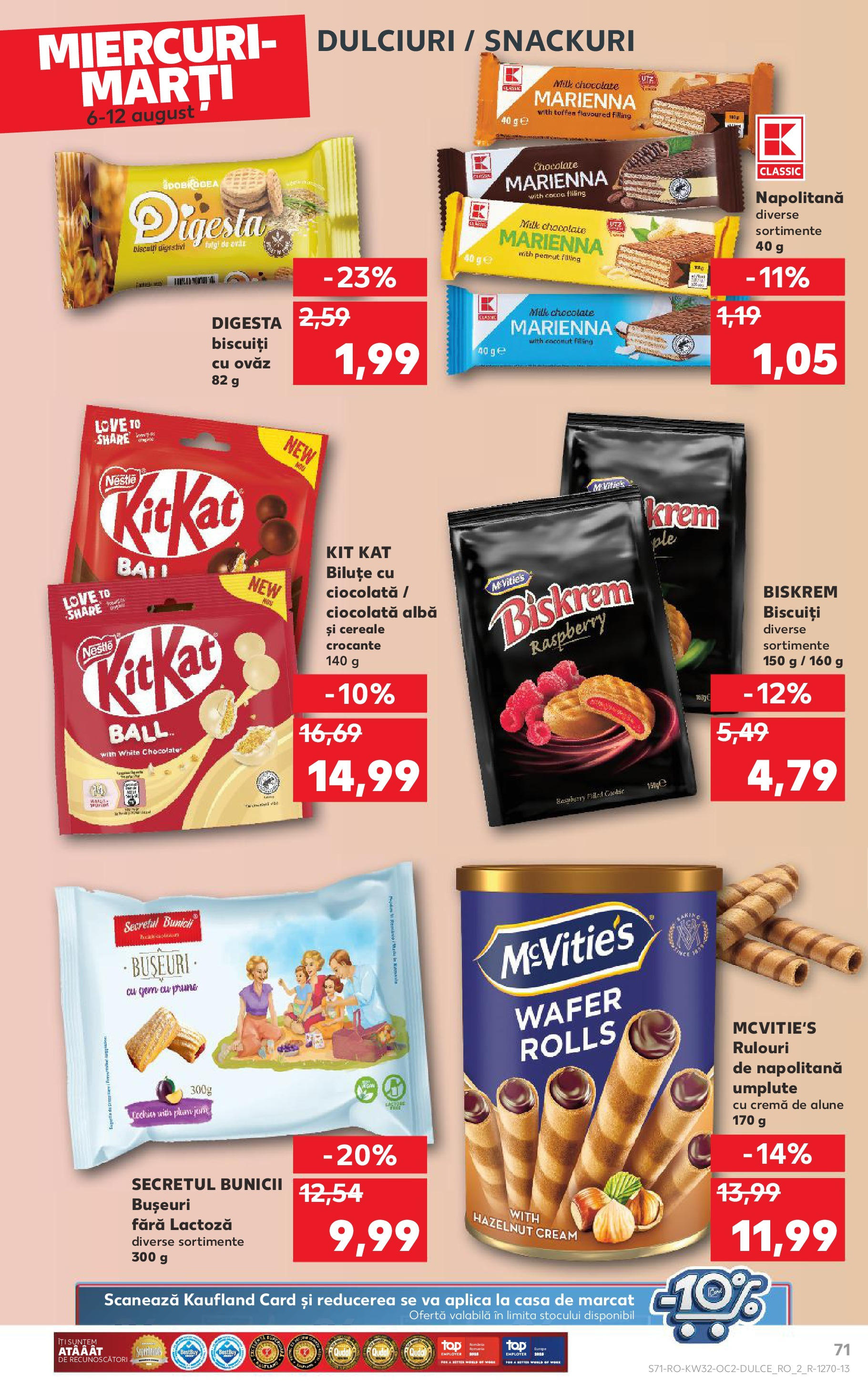 Catalog Kaufland - Sfântu Gheorghe 06.08.2025 - Revista si Oferta | Pagină: 71 | Produse: Gem, Cremă, Cereale, Biscuiți