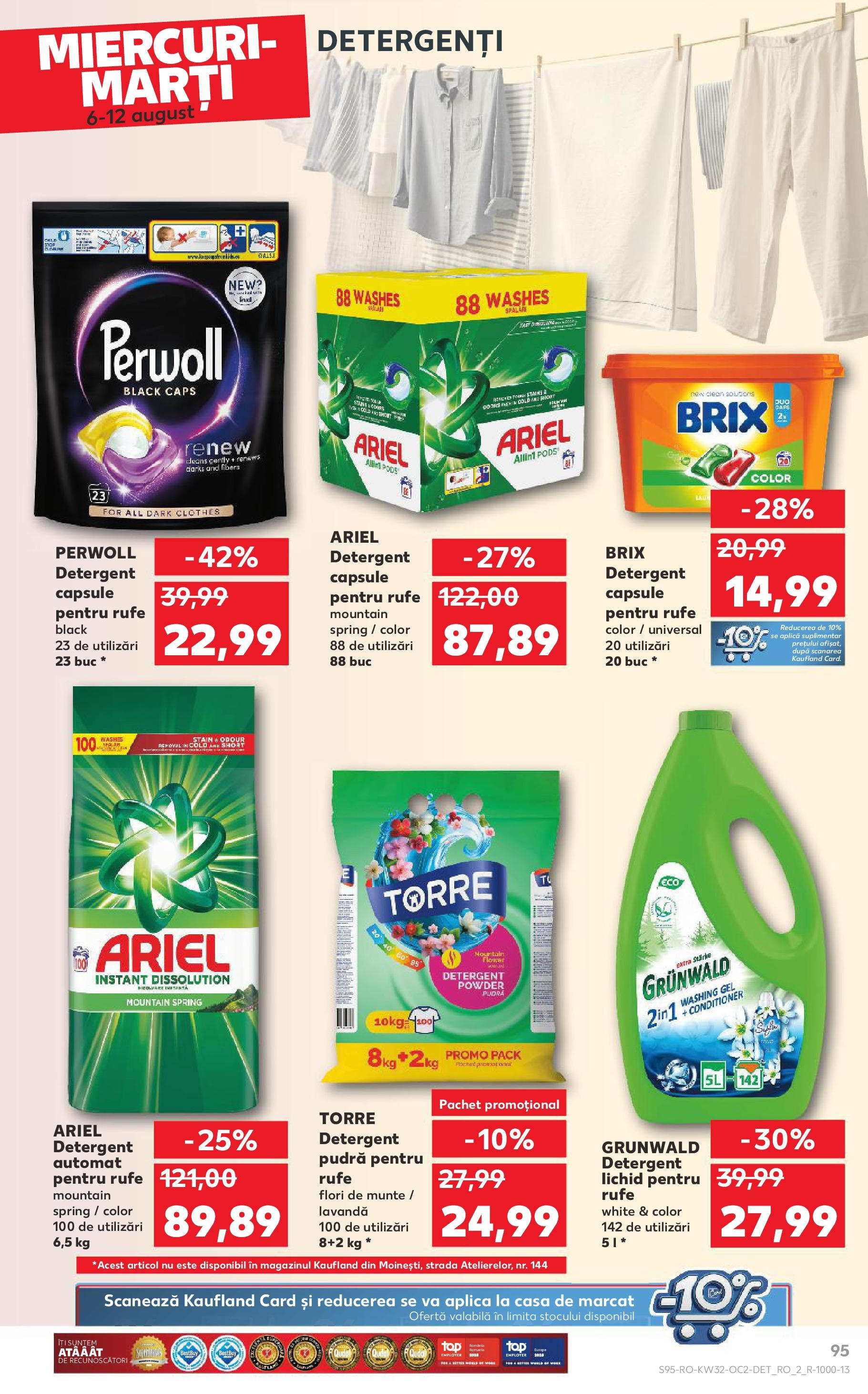 Catalog Kaufland - Sfântu Gheorghe 06.08.2025 - Revista si Oferta | Pagină: 95 | Produse: Kedi Ödül Oyuncakları, Pudră, Detergent