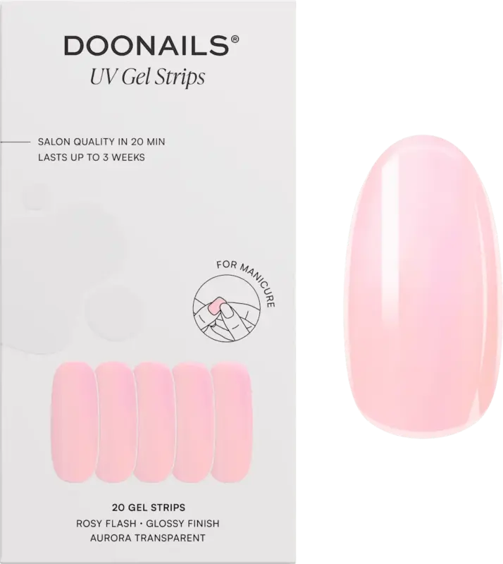 Doonails UV Gel Nagelfolien, Gel Strips Rosy Flash