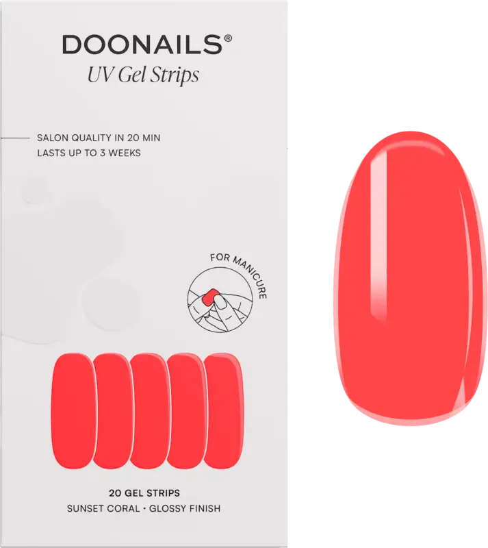 Doonails UV Gel Nagelfolien, Gel Strips Sunset Coral