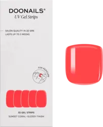 Doonails UV Gel Nagelfolien, Pediküre Gel Strips Sunset Coral