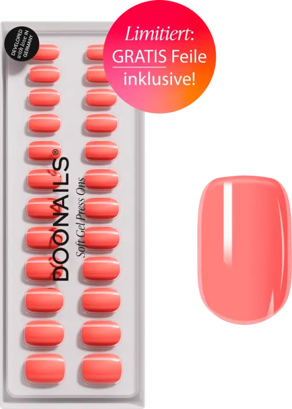 Doonails Soft Gel Press Ons Peach Please