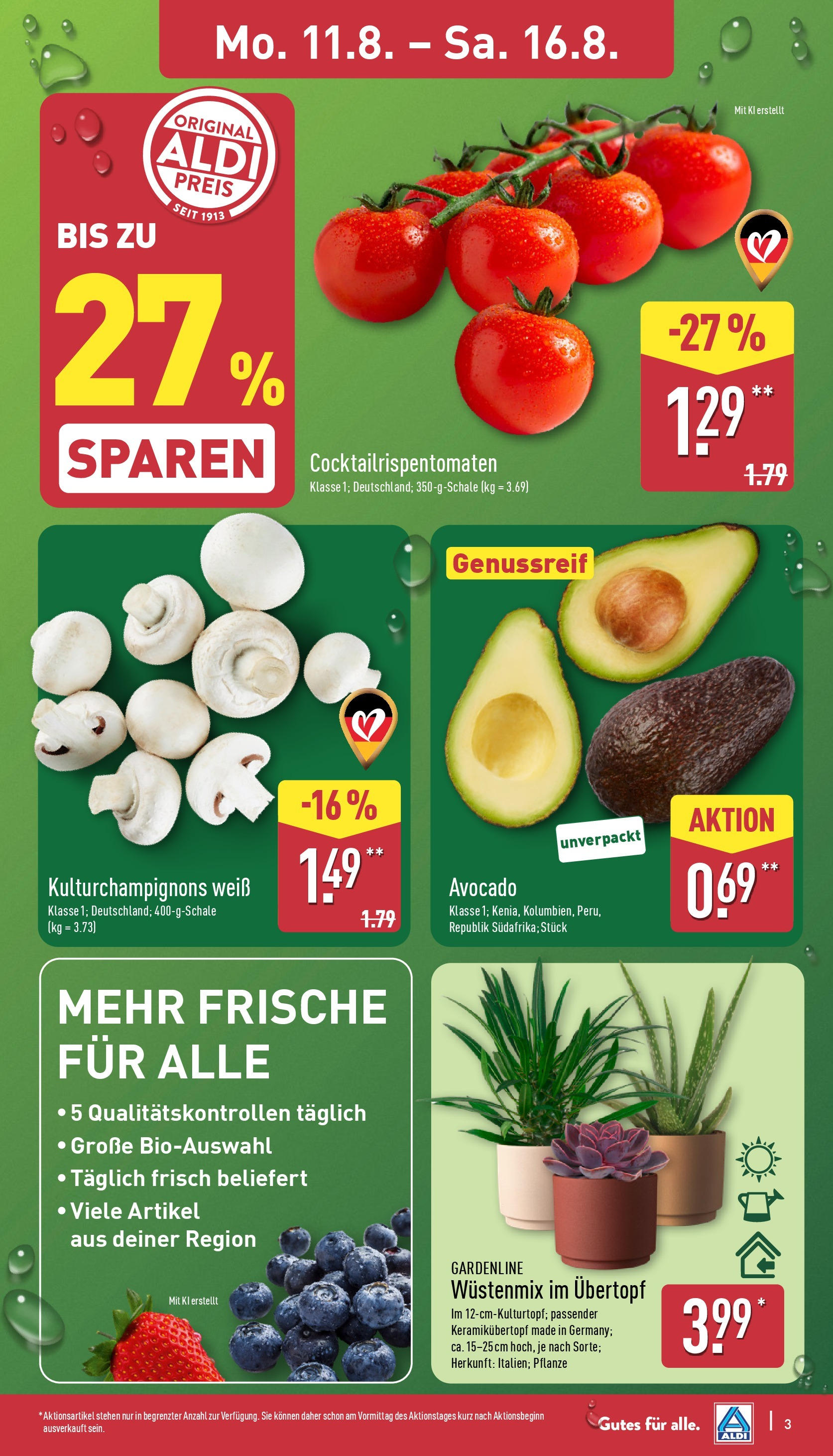Aldi Prospekt 	 (ab 11.08.2025) » Angebote Online | Seite: 3 | Produkte: Avocado