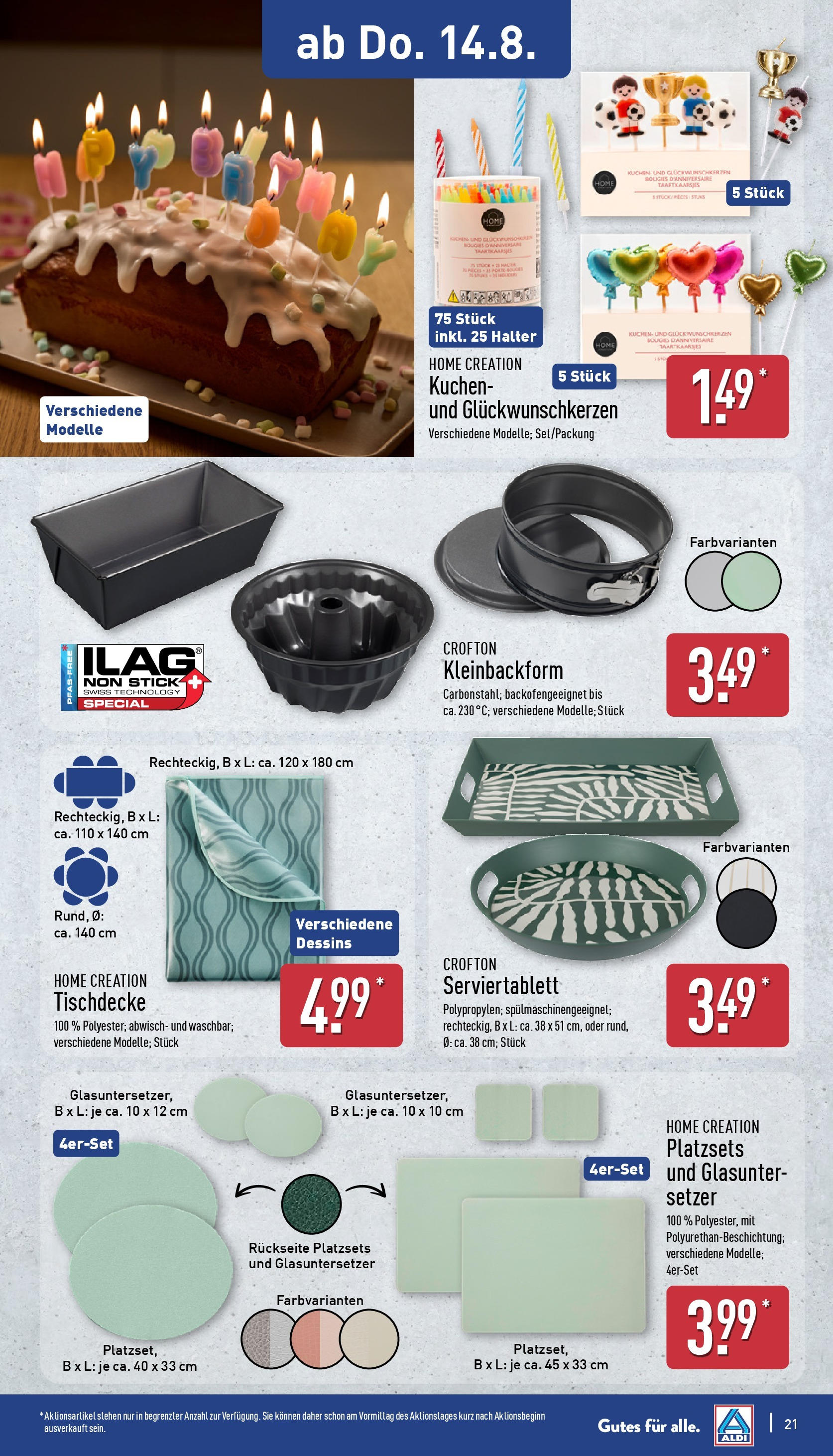 Aldi Prospekt 	 (ab 11.08.2025) » Angebote Online | Seite: 21 | Produkte: Kuchen, Home creation
