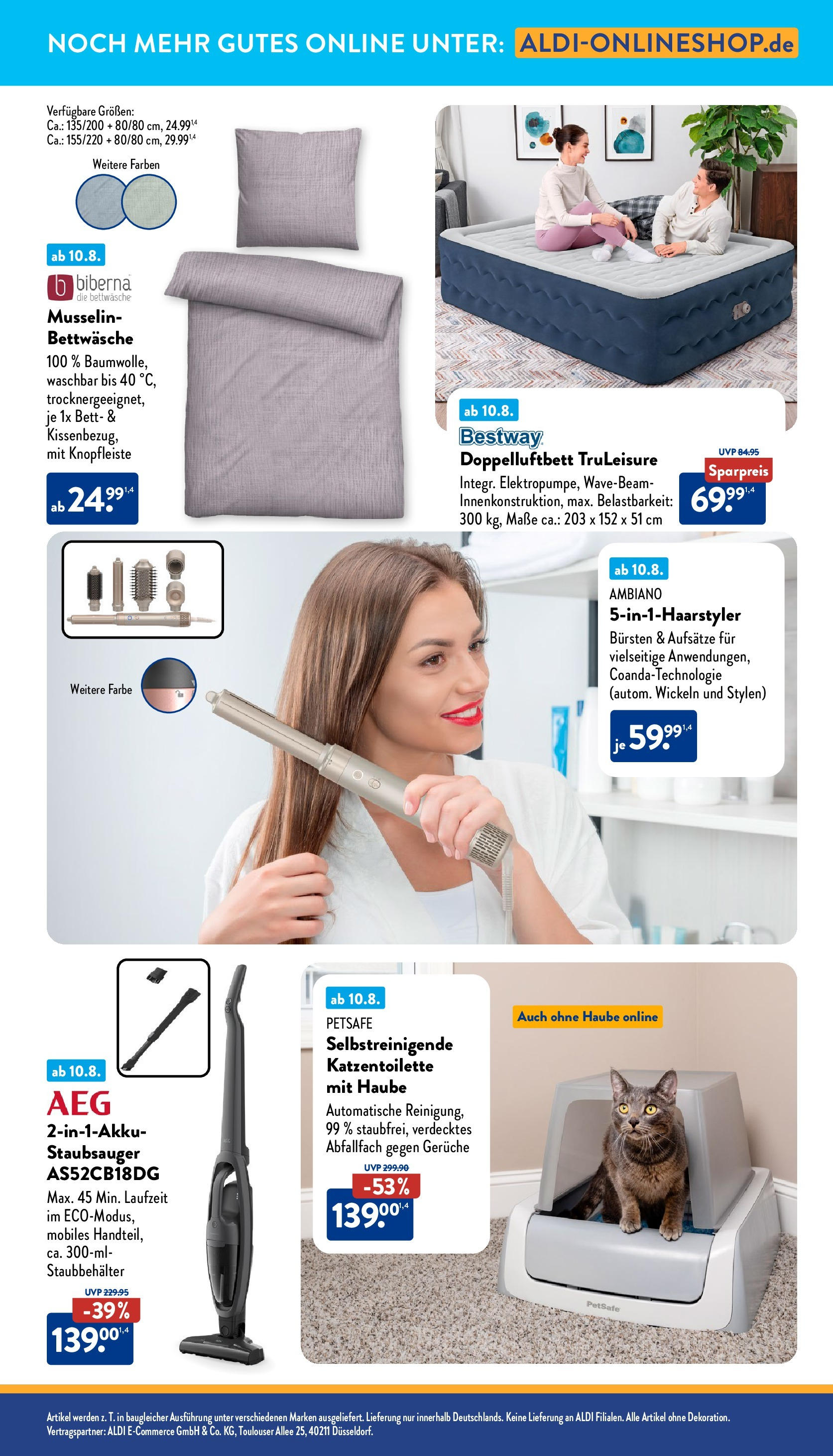 Aldi Prospekt 	 (ab 11.08.2025) » Angebote Online | Seite: 33 | Produkte: Staubsauger, Bett, Bettwäsche