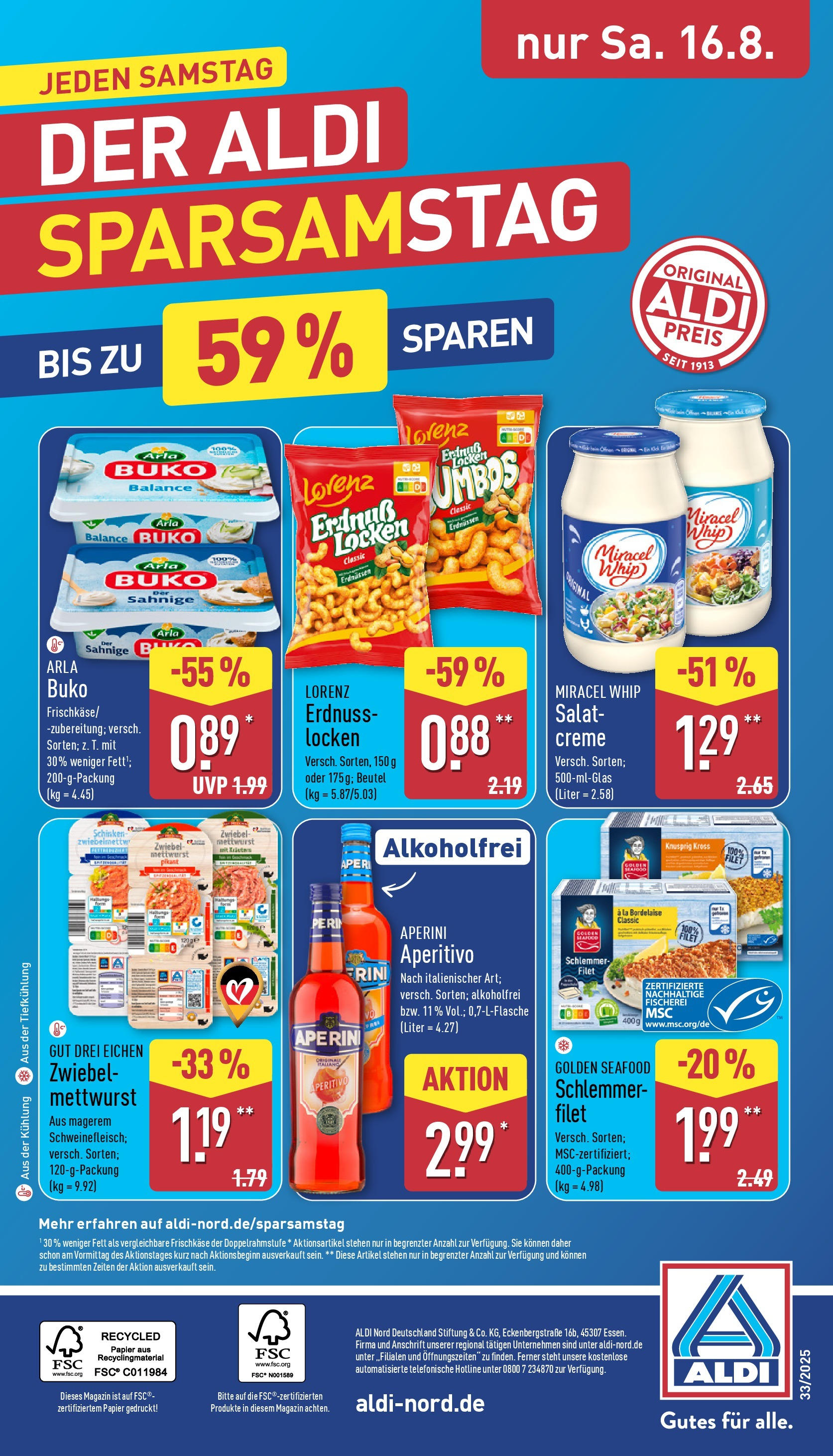 Aldi Prospekt 	 (ab 11.08.2025) » Angebote Online | Seite: 36 | Produkte: Creme, Arla buko, Schinken, Salat