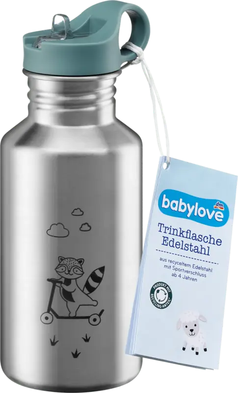 babylove Trinkflasche Kinder Edelstahl/grün