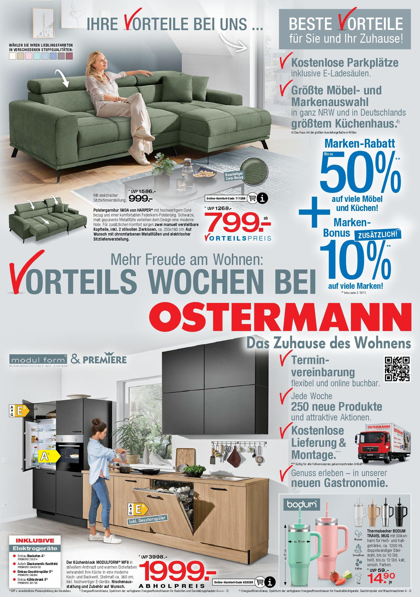 Ostermann - Möbel Ostermann: Neue Möbel wirken Wunder. (ab 01.08.2025) zum Blättern | Seite: 12 | Produkte: Küchenblock, Kaffee, Wasser, Kuchen Ostermann - Möbel Ostermann: Neue Möbel wirken Wunder. (ab 01.08.2025) zum Blättern | Seite: 12 | Produkte: Küchenblock, Kaffee, Wasser, Kuchen