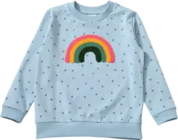 ALANA Sweatshirt mit Regenbogen-Applikation & Punkte-Muster, blau, Gr. 98