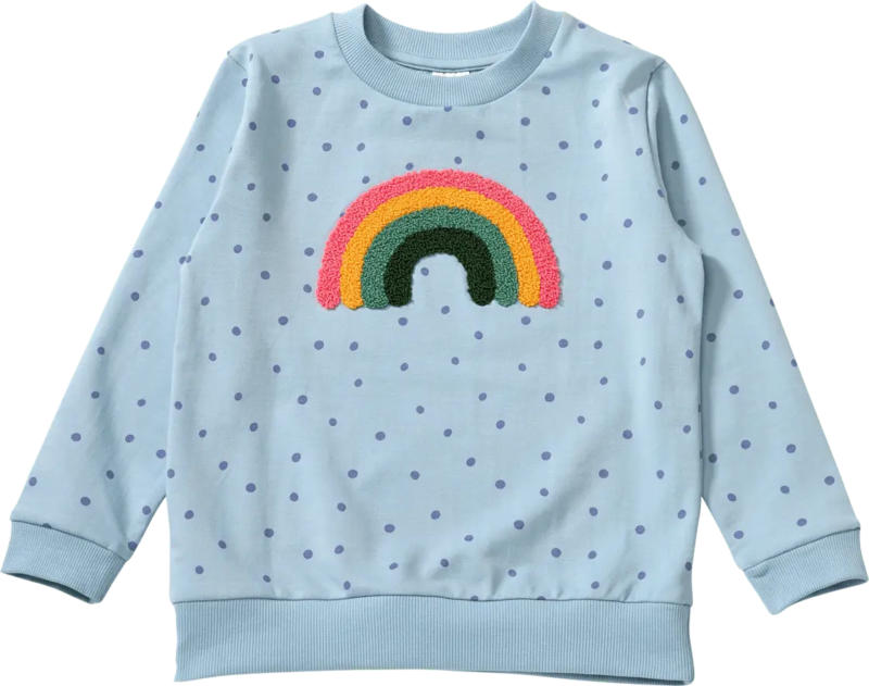 ALANA Sweatshirt mit Regenbogen-Applikation & Punkte-Muster, blau, Gr. 98