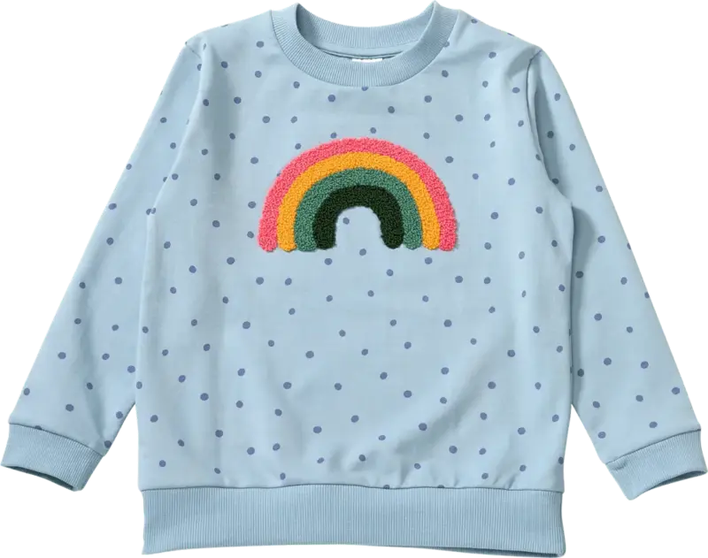 ALANA Sweatshirt mit Regenbogen-Applikation & Punkte-Muster, blau, Gr. 98