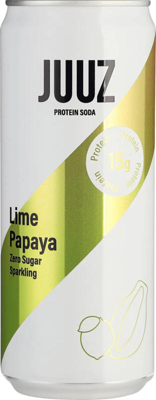 JUUZ Erfrischungsgetränk, Protein Soda, Lime Papaya